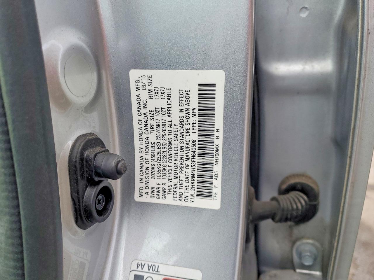 2015 Honda Cr-v Ex Silver vin: 2HKRM4H53FH640508