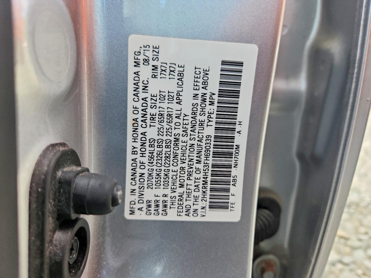 2015 Honda Cr-v Ex Silver vin: 2HKRM4H53FH690339