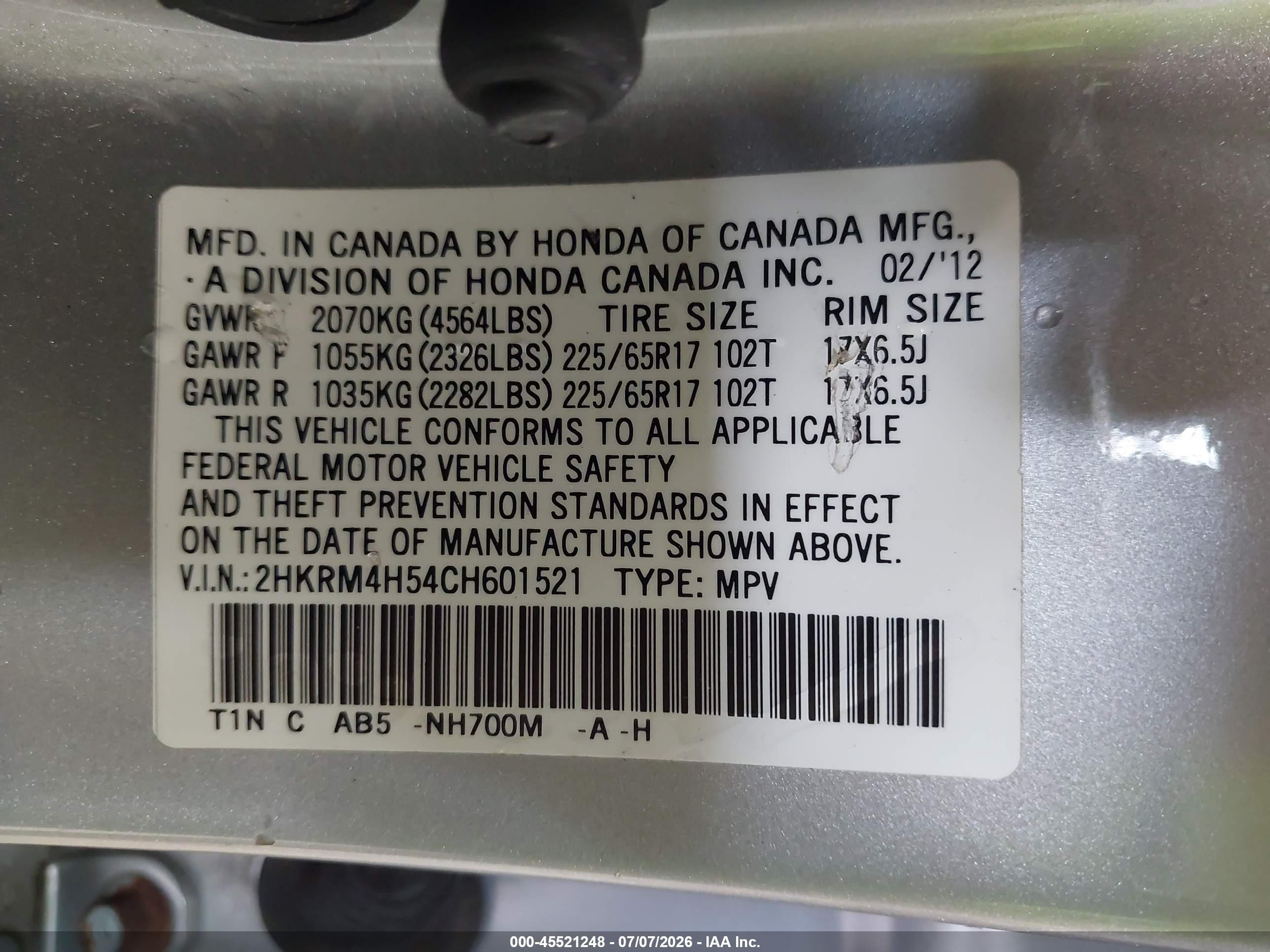2012 Honda Cr-v Ex Silver vin: 2HKRM4H54CH601521