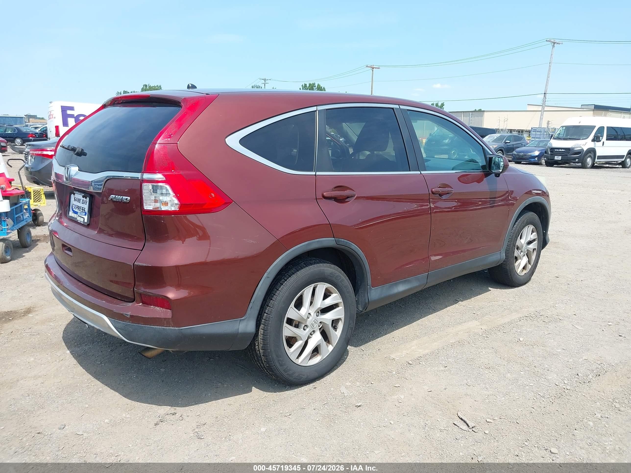 2015 Honda Cr-v Ex Burgundy vin: 2HKRM4H54FH610689