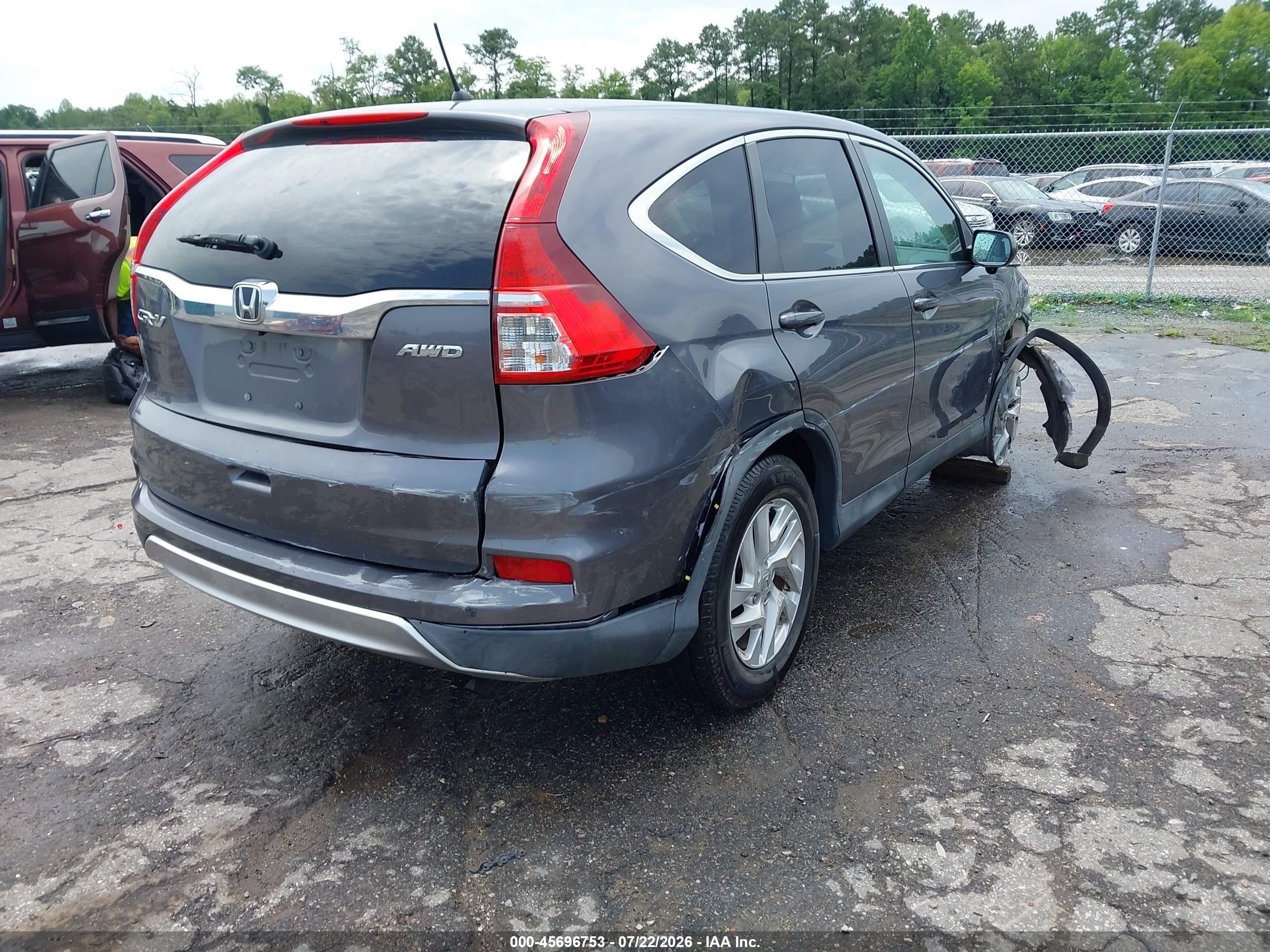 2015 Honda Cr-v Ex Серый vin: 2HKRM4H55FH610121