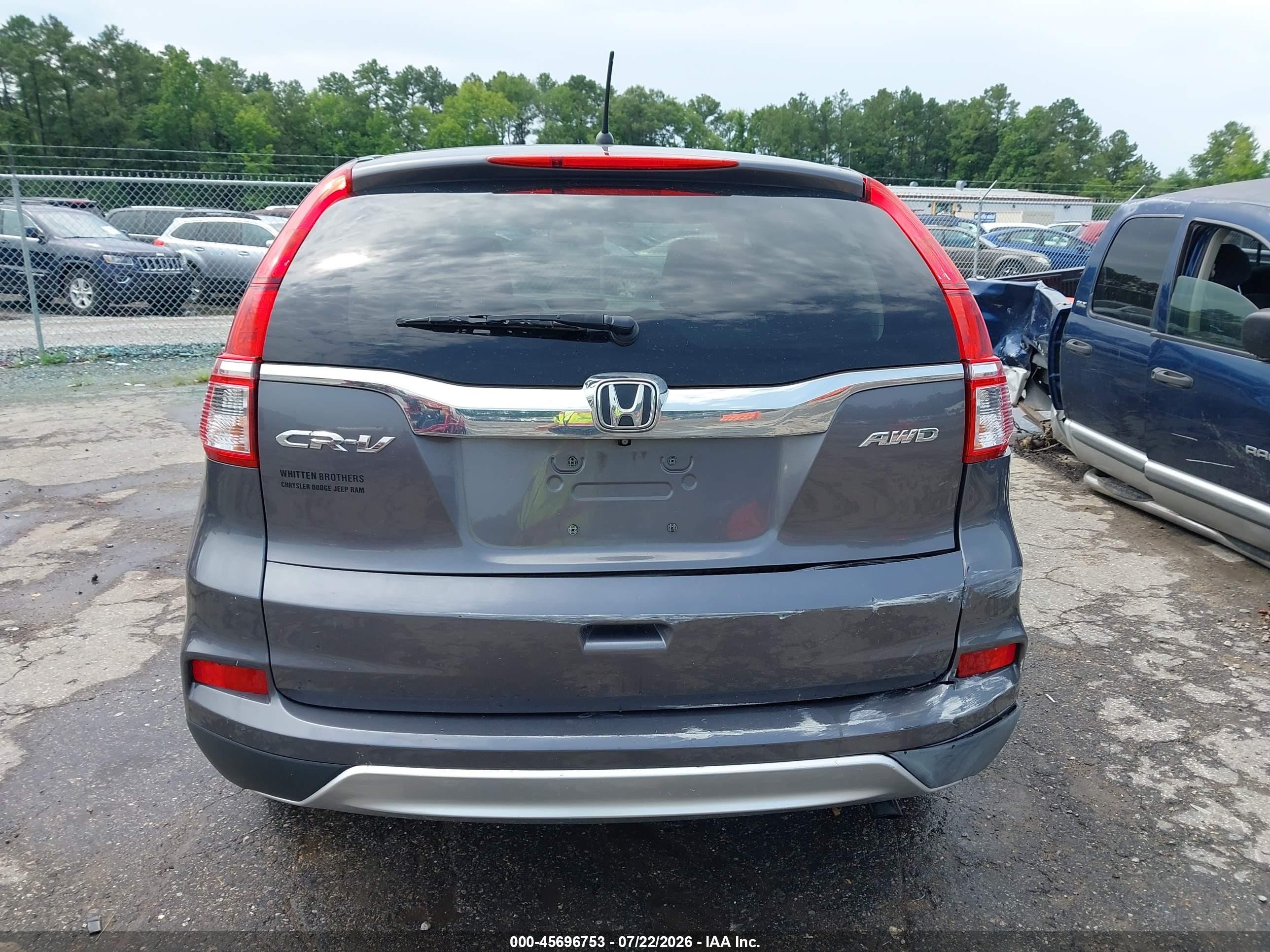 2015 Honda Cr-v Ex Серый vin: 2HKRM4H55FH610121