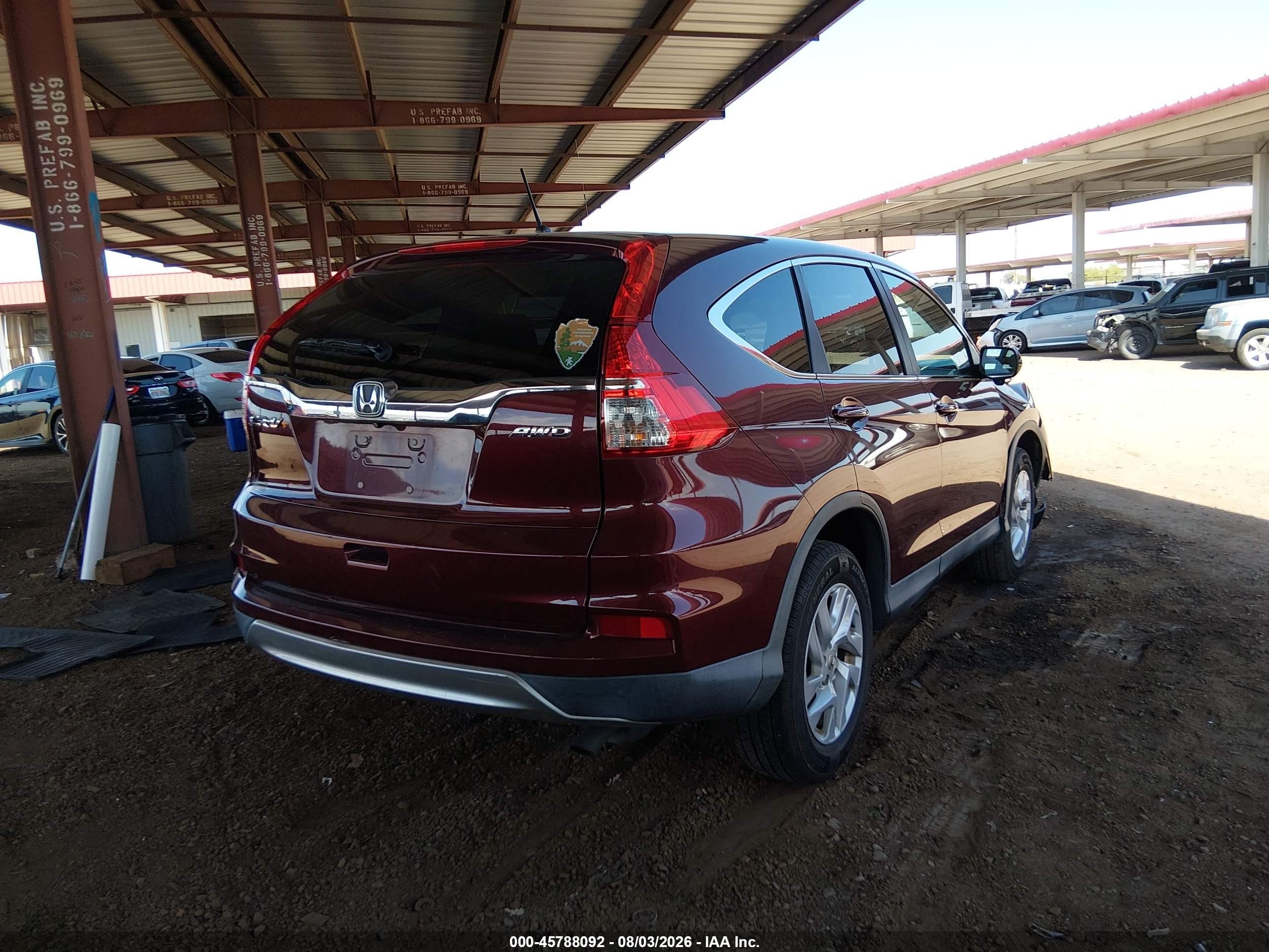 2015 Honda Cr-v Ex Maroon vin: 2HKRM4H55FH662865