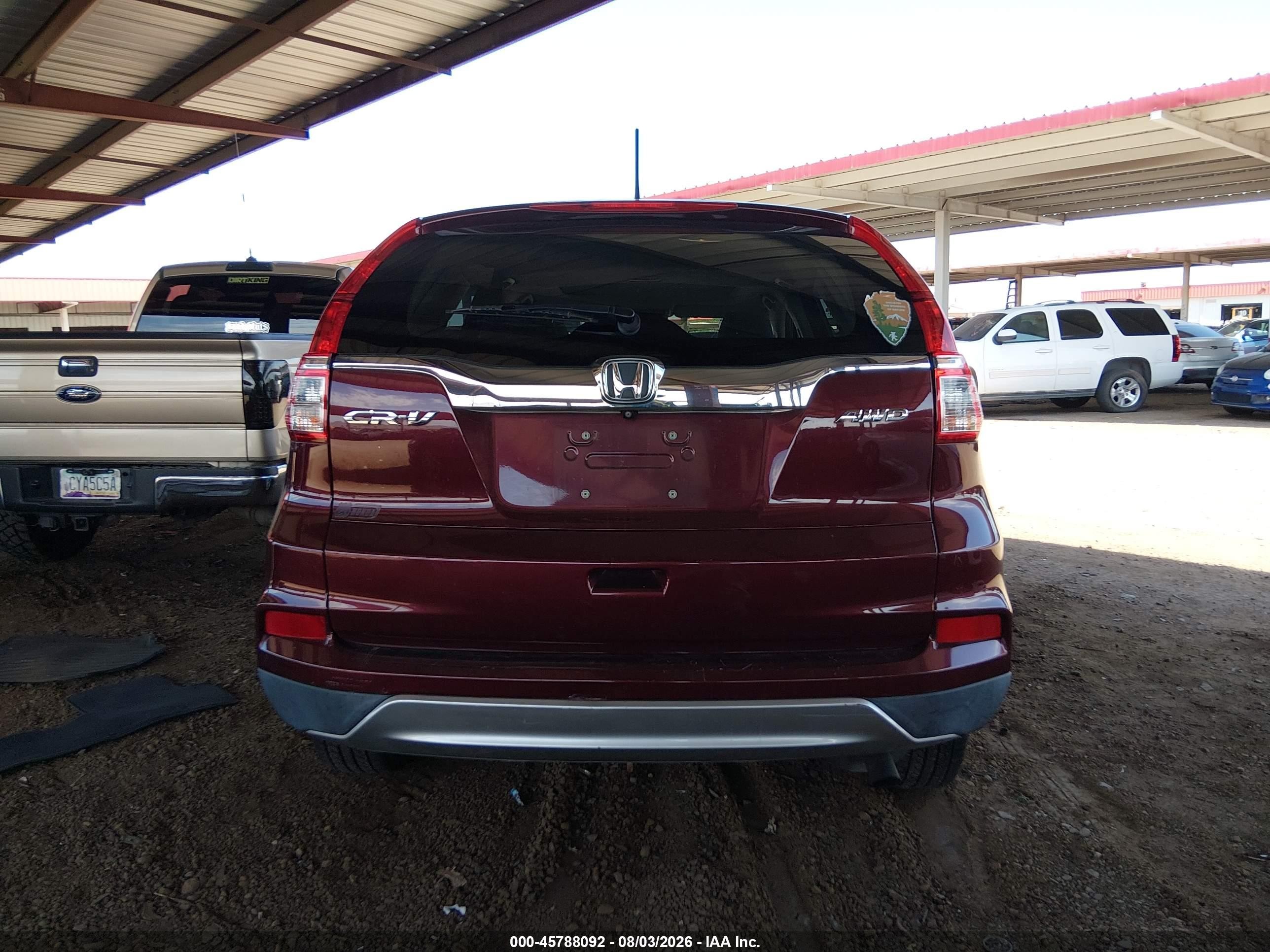 2015 Honda Cr-v Ex Maroon vin: 2HKRM4H55FH662865
