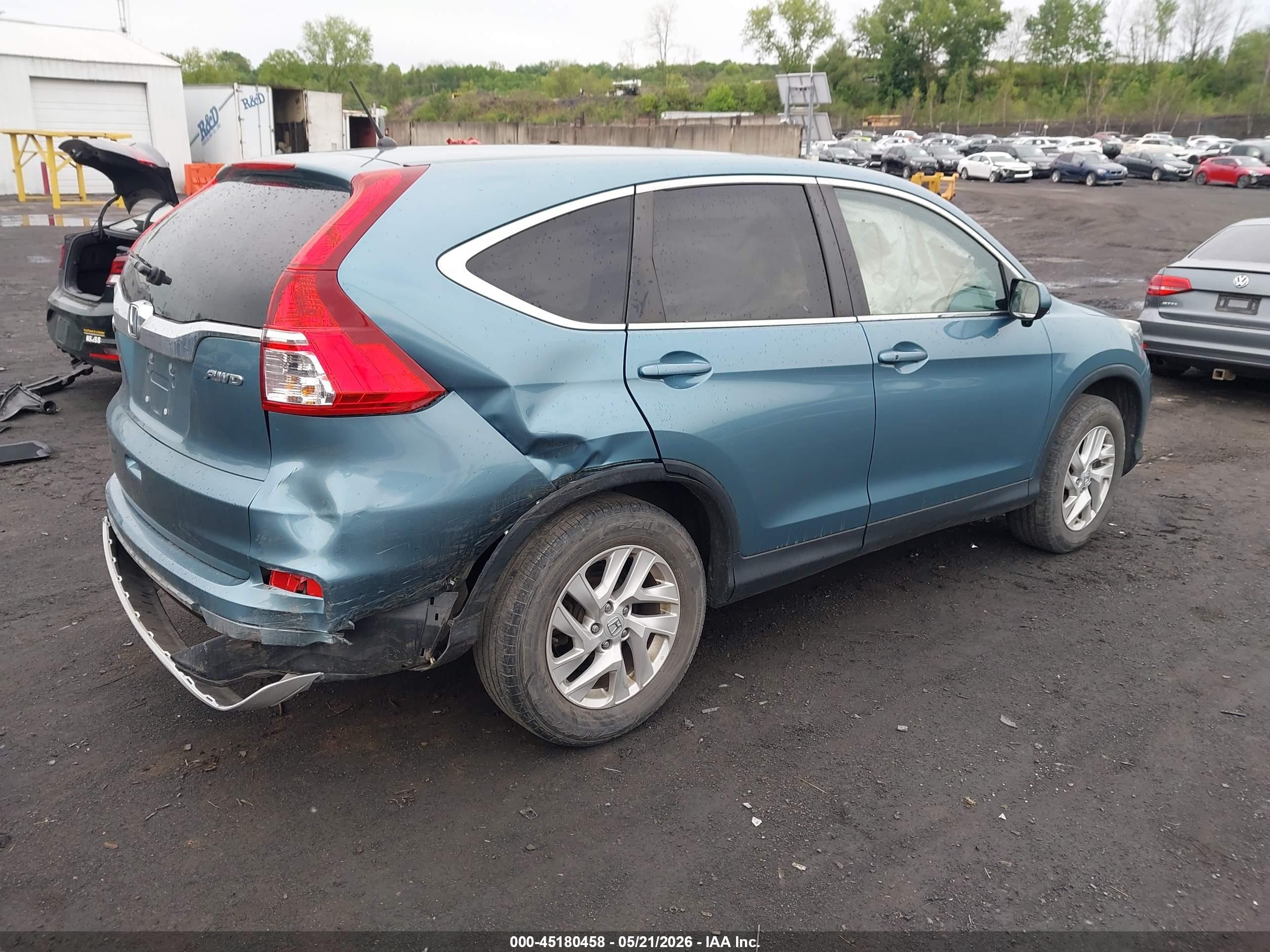 2015 Honda Cr-v Ex Зеленый vin: 2HKRM4H55FH675910