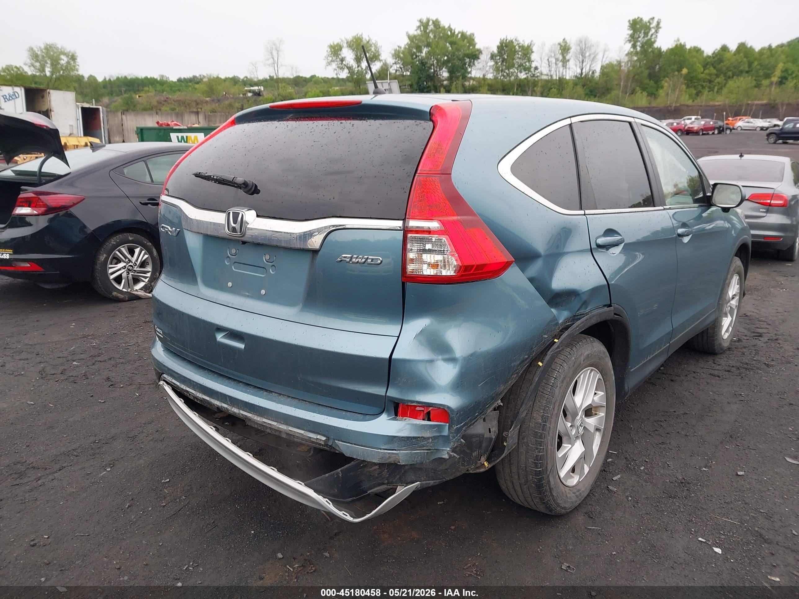 2015 Honda Cr-v Ex Зеленый vin: 2HKRM4H55FH675910
