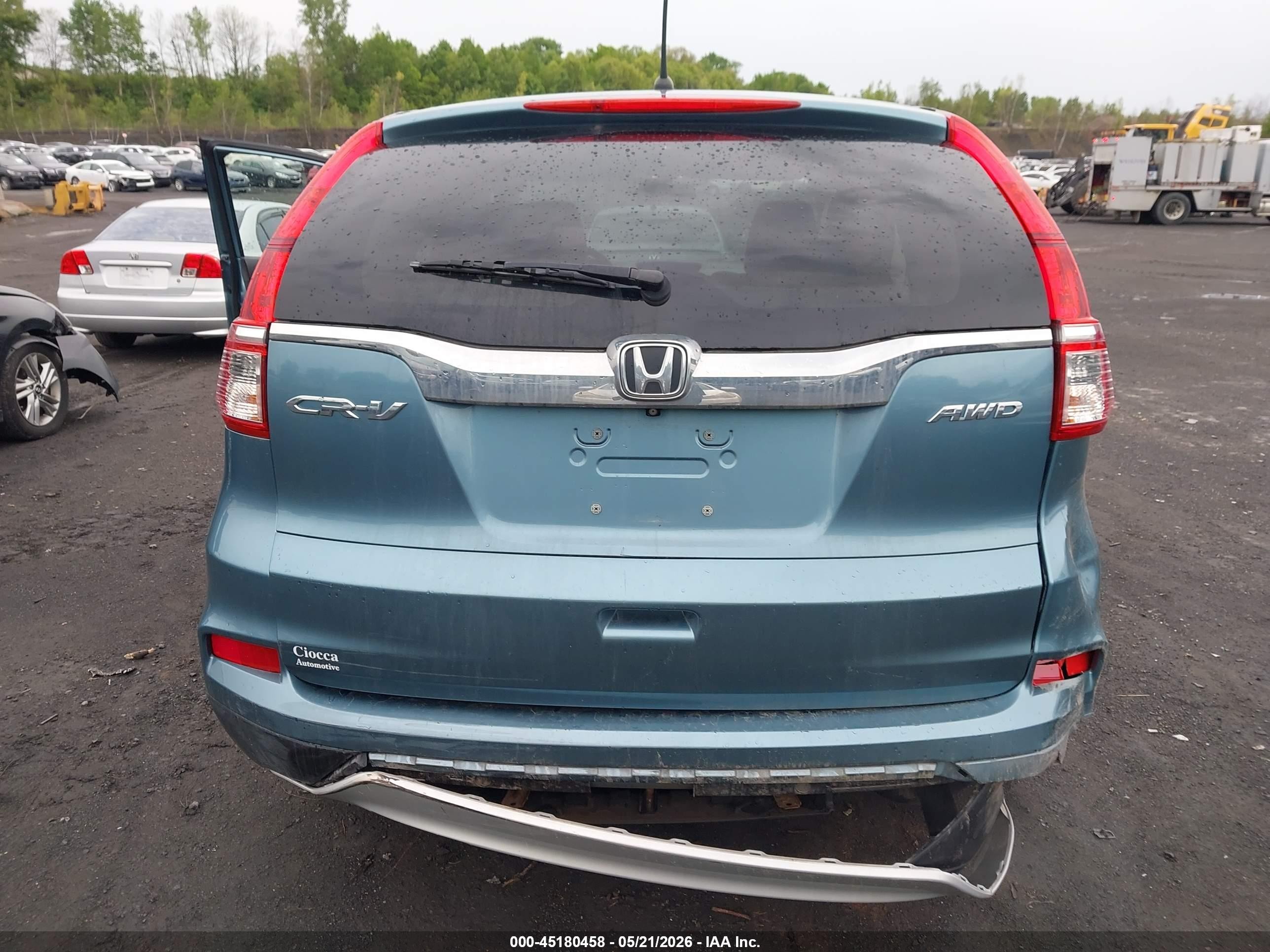 2015 Honda Cr-v Ex Зеленый vin: 2HKRM4H55FH675910