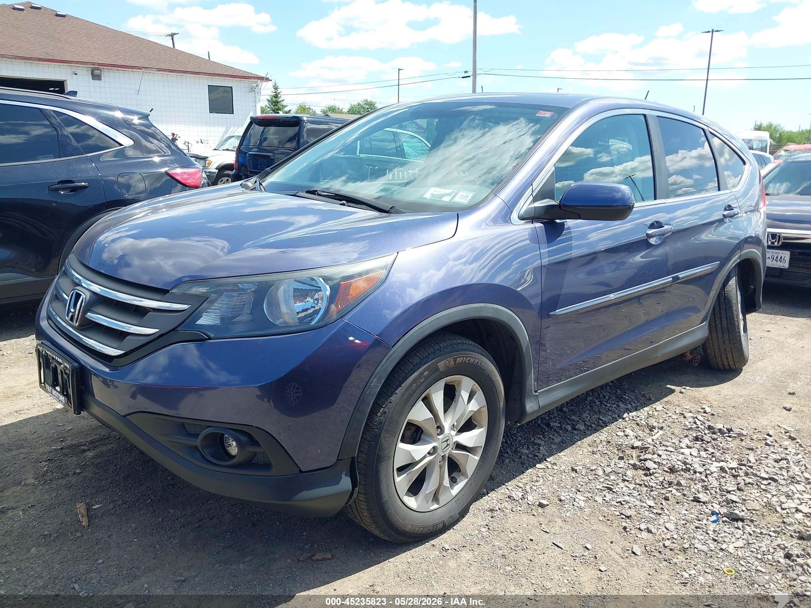 2013 Honda Cr-v Ex Blue vin: 2HKRM4H56DH634750