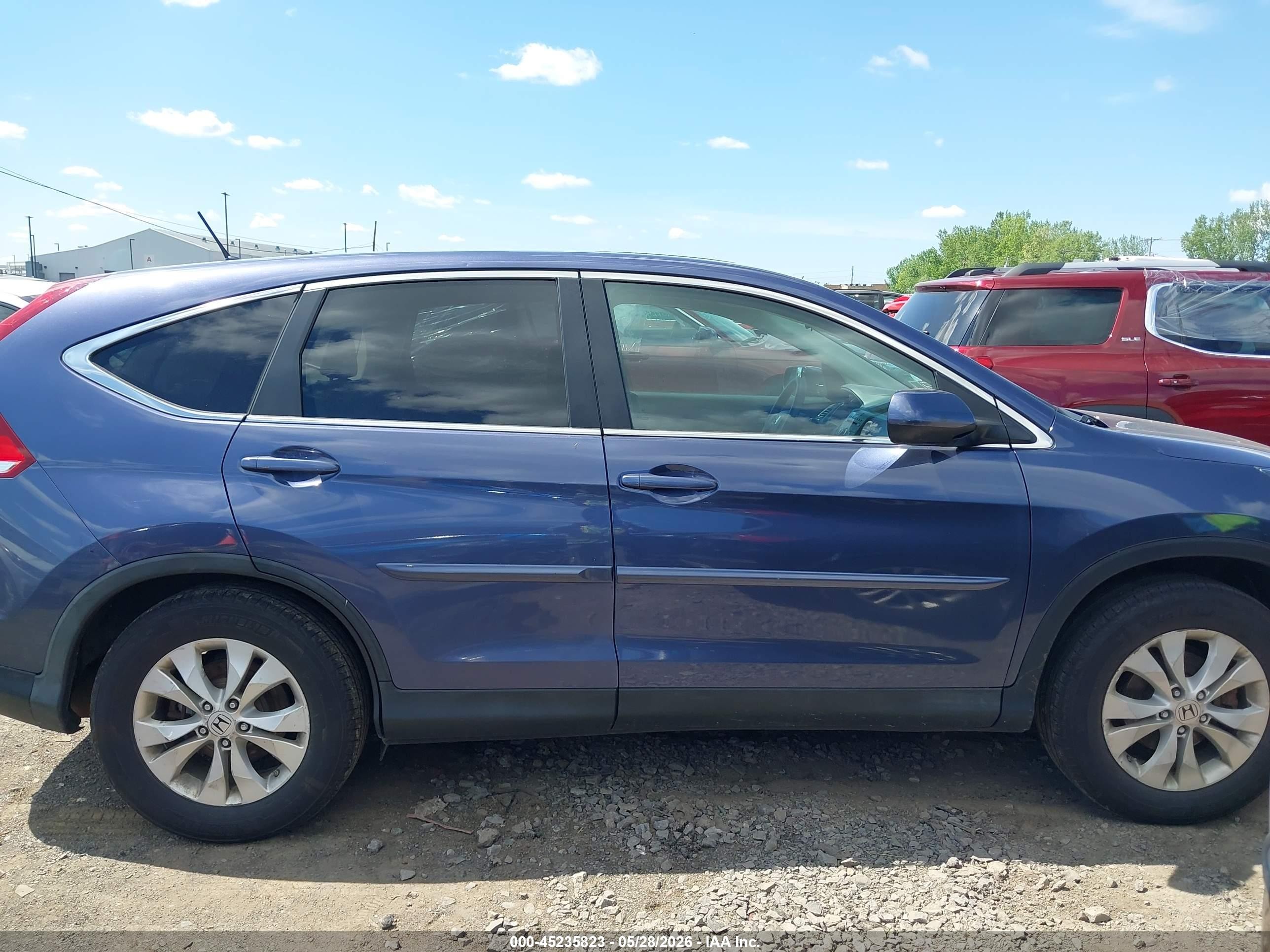 2013 Honda Cr-v Ex Blue vin: 2HKRM4H56DH634750