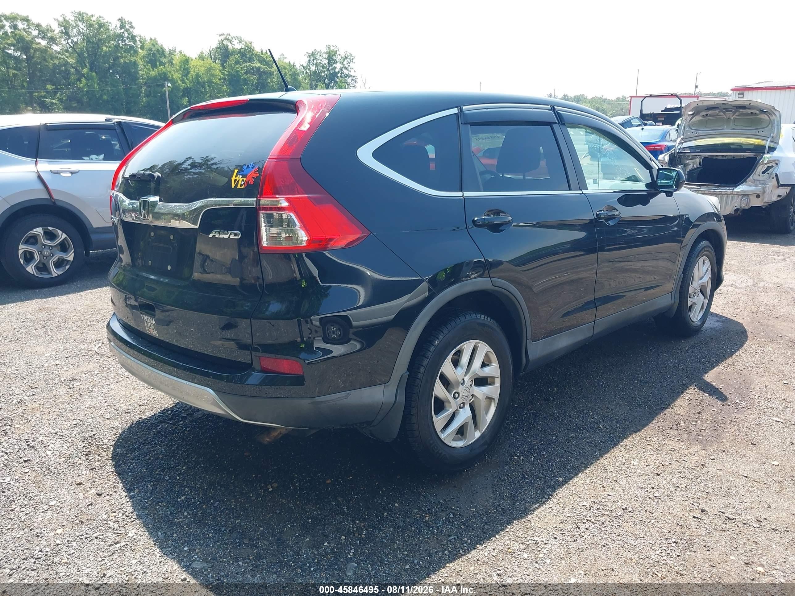 2015 Honda Cr-v Ex Black vin: 2HKRM4H56FH675544