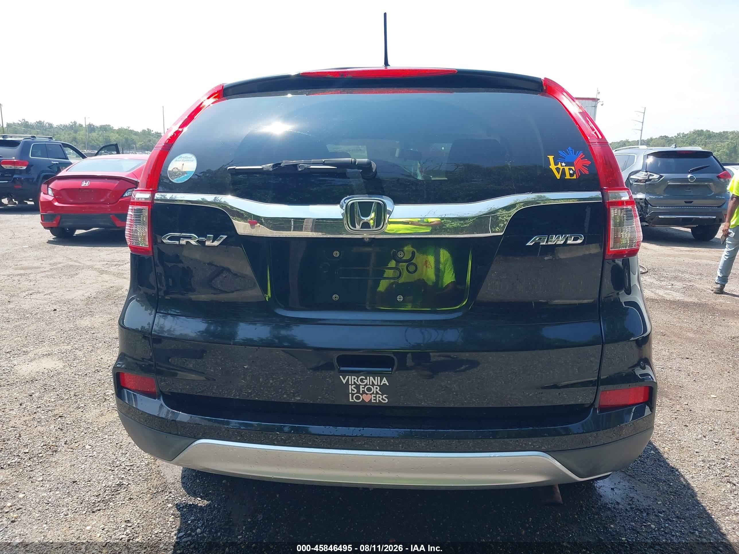 2015 Honda Cr-v Ex Black vin: 2HKRM4H56FH675544
