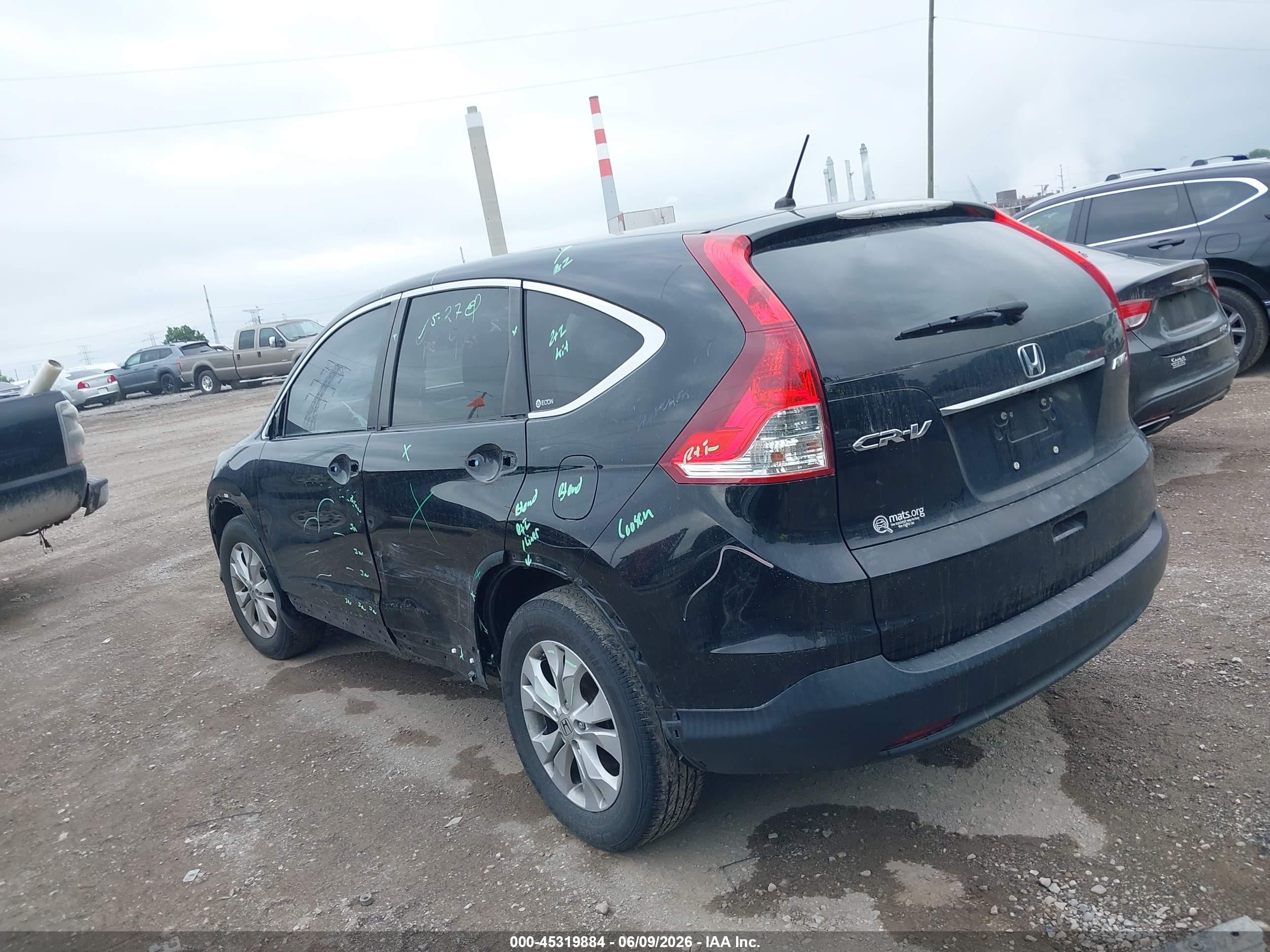 2012 Honda Cr-v Ex Black vin: 2HKRM4H57CH614070
