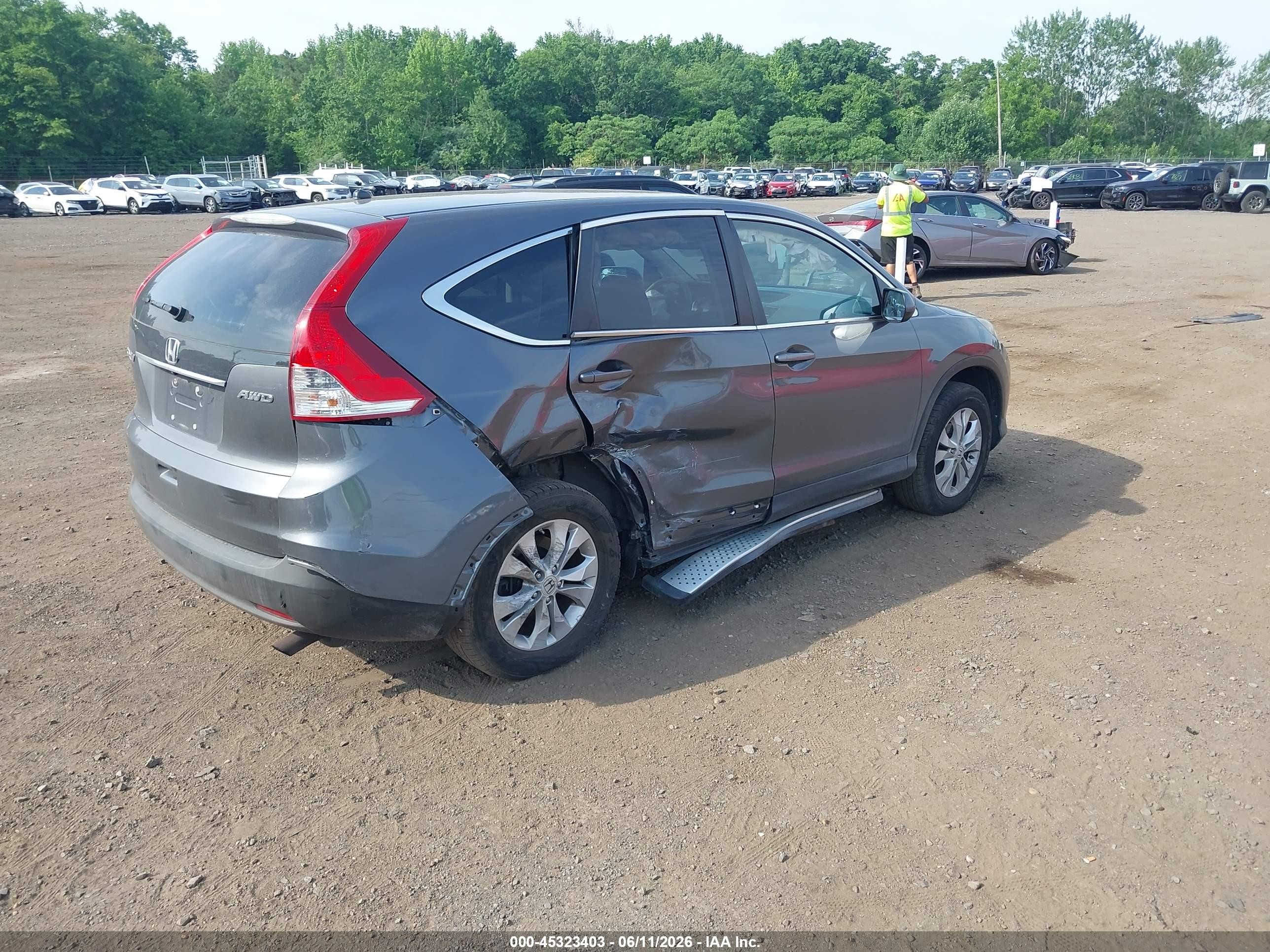 2013 Honda Cr-v Ex Gray vin: 2HKRM4H57DH617908