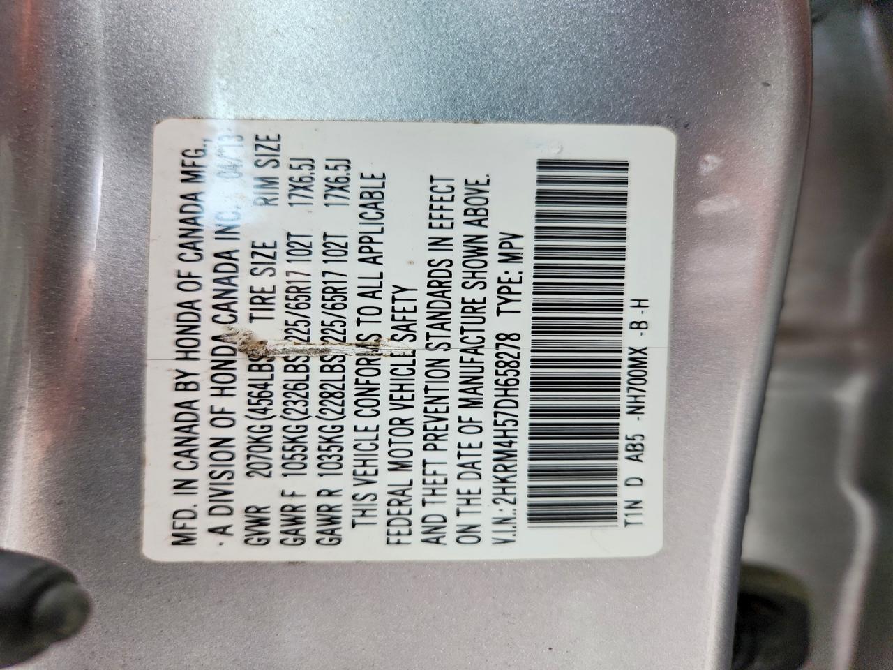 2013 Honda Cr-v Ex Серебряный vin: 2HKRM4H57DH658278