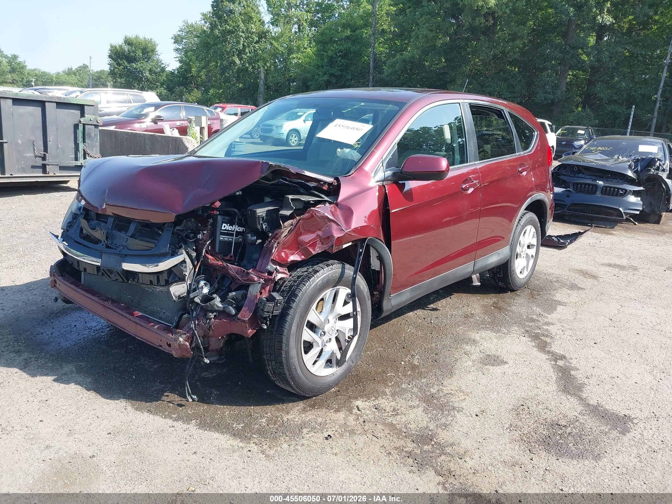 2015 Honda Cr-v Ex Burgundy vin: 2HKRM4H57FH641032