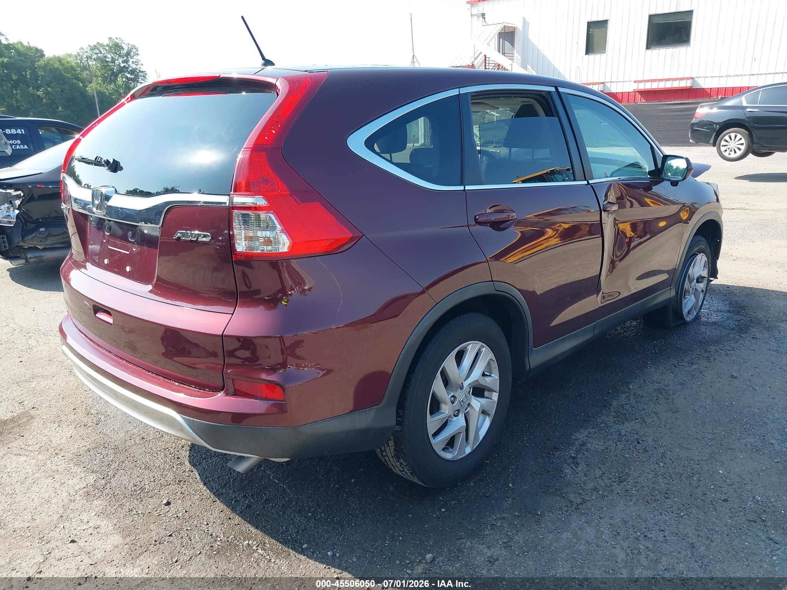2015 Honda Cr-v Ex Burgundy vin: 2HKRM4H57FH641032