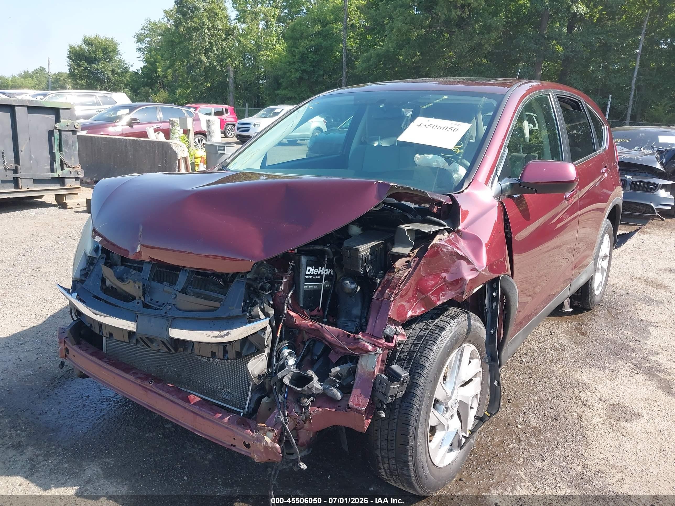 2015 Honda Cr-v Ex Burgundy vin: 2HKRM4H57FH641032