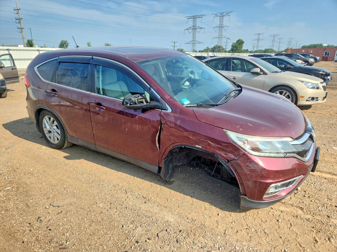 2015 Honda Cr-v Ex Burgundy vin: 2HKRM4H57FH674659