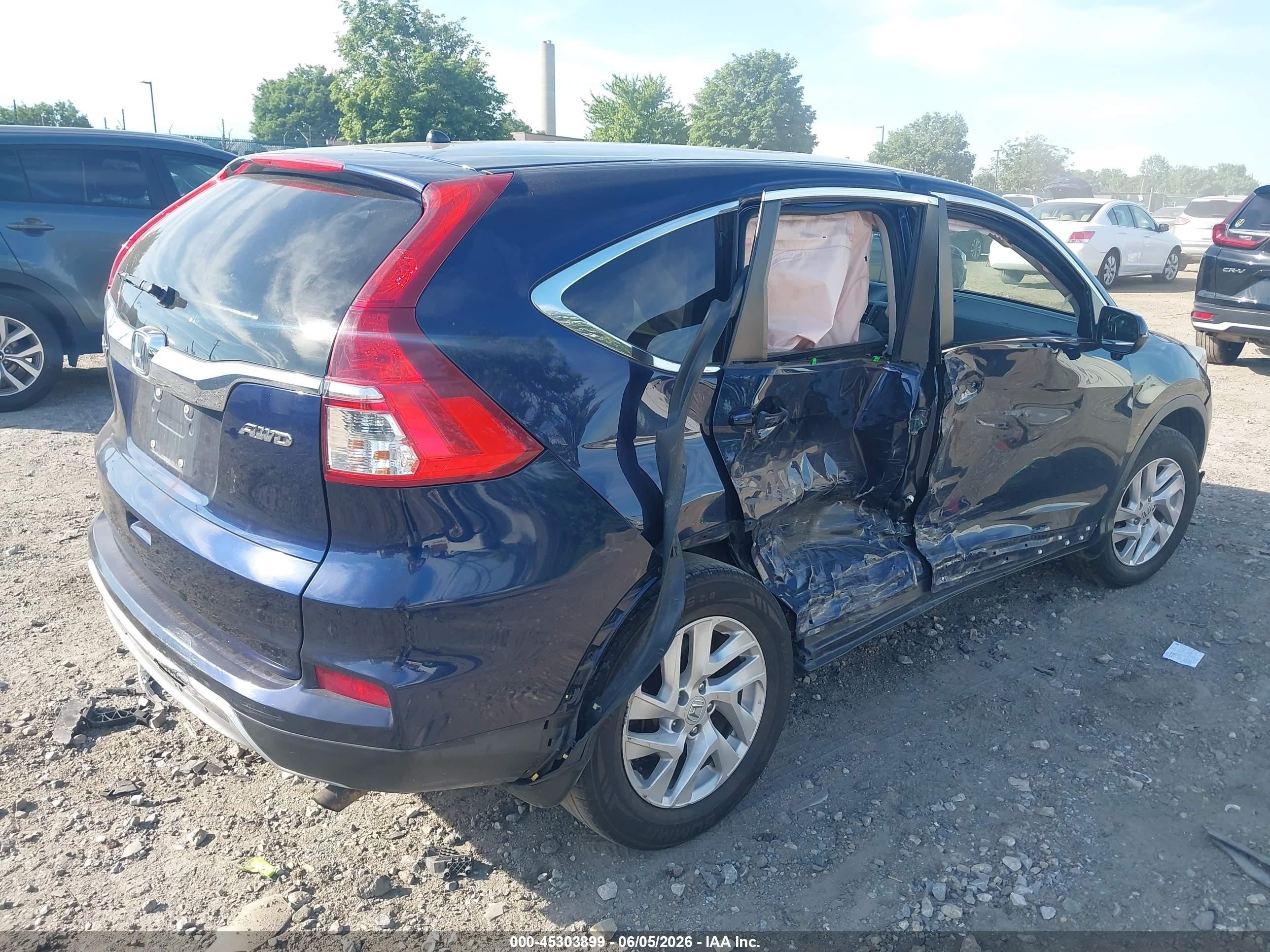 2015 Honda Cr-v Ex Dark Blue vin: 2HKRM4H58FH603583