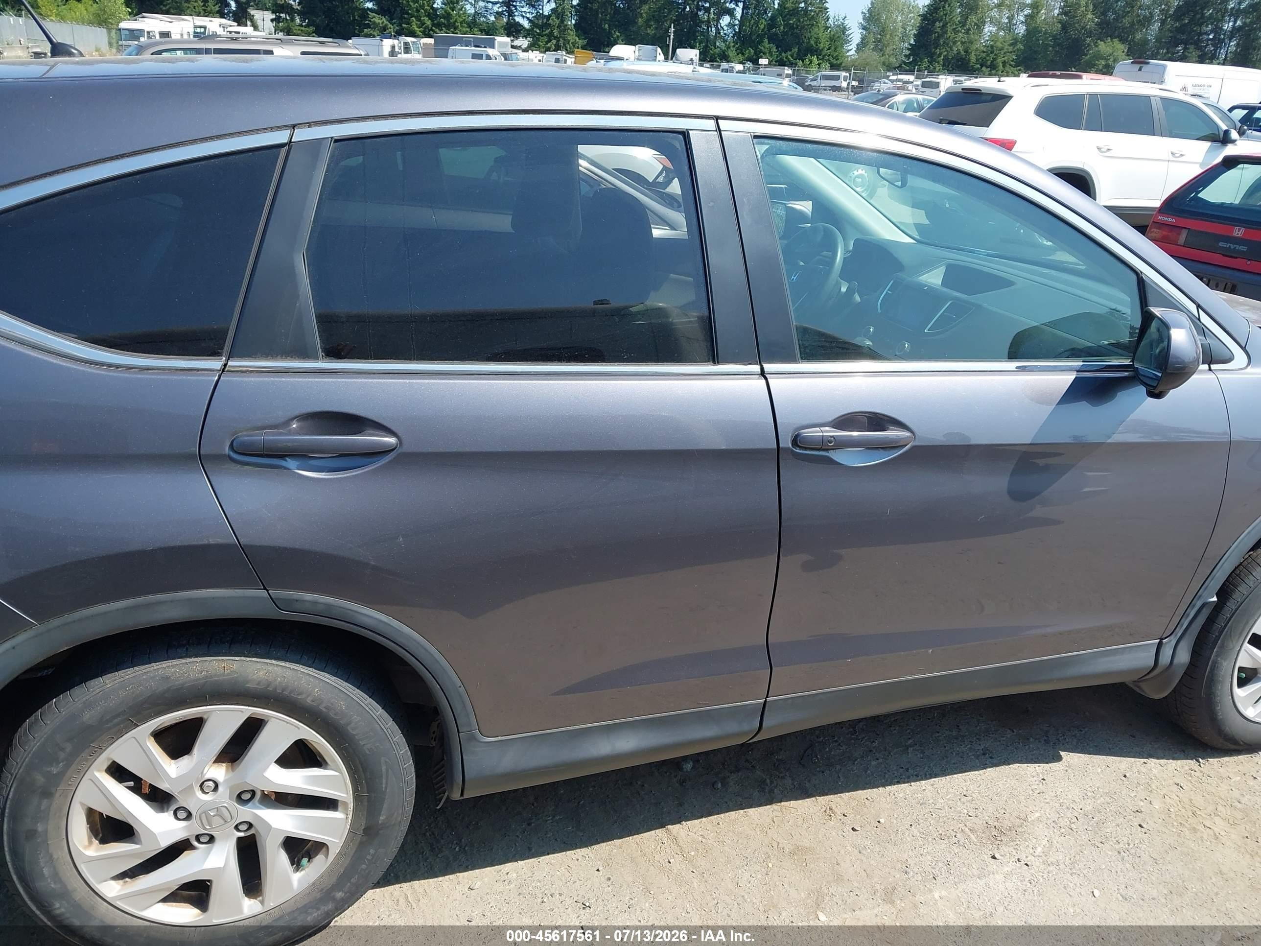 2015 Honda Cr-v Ex Gray vin: 2HKRM4H58FH649012