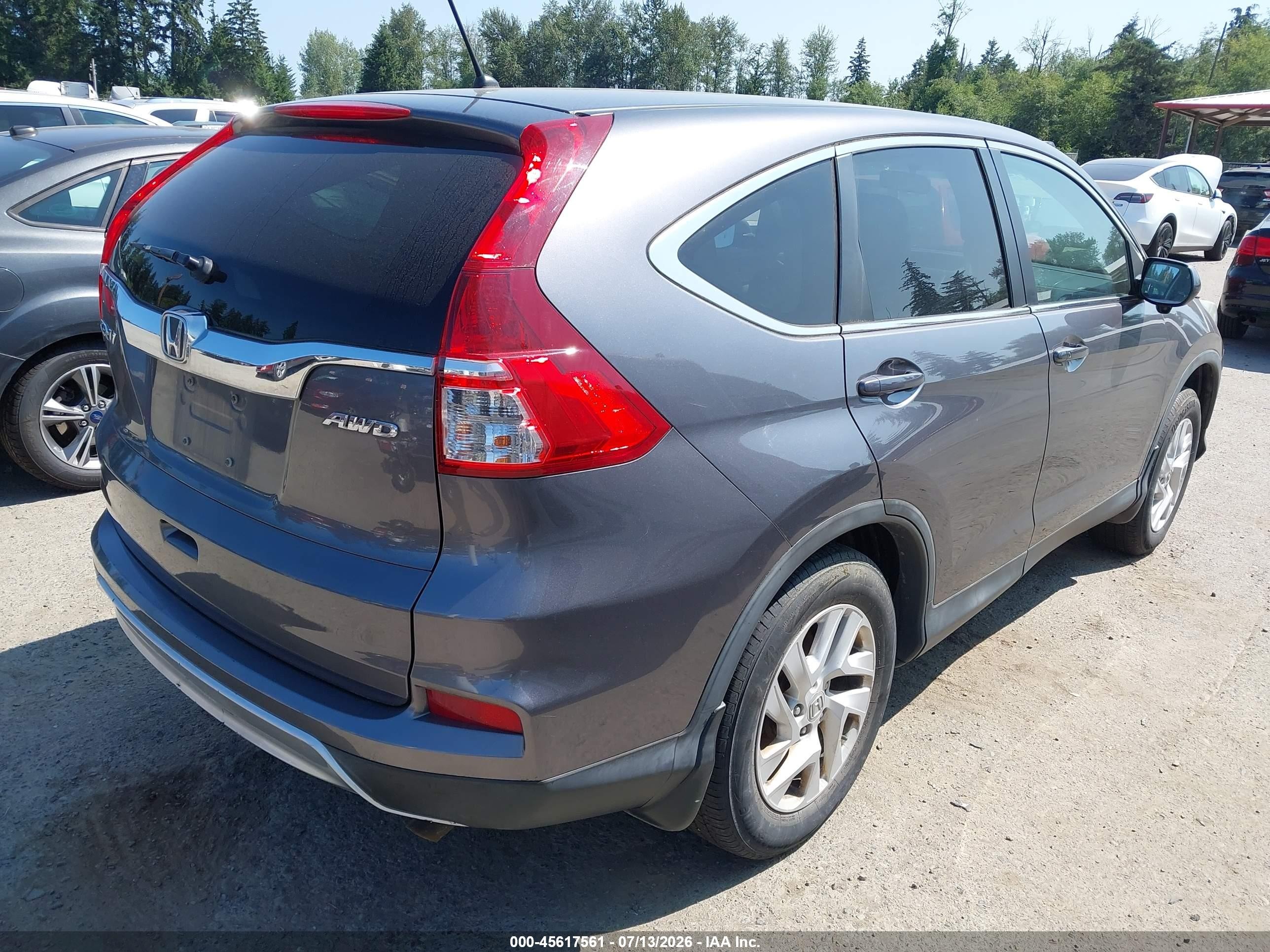 2015 Honda Cr-v Ex Gray vin: 2HKRM4H58FH649012