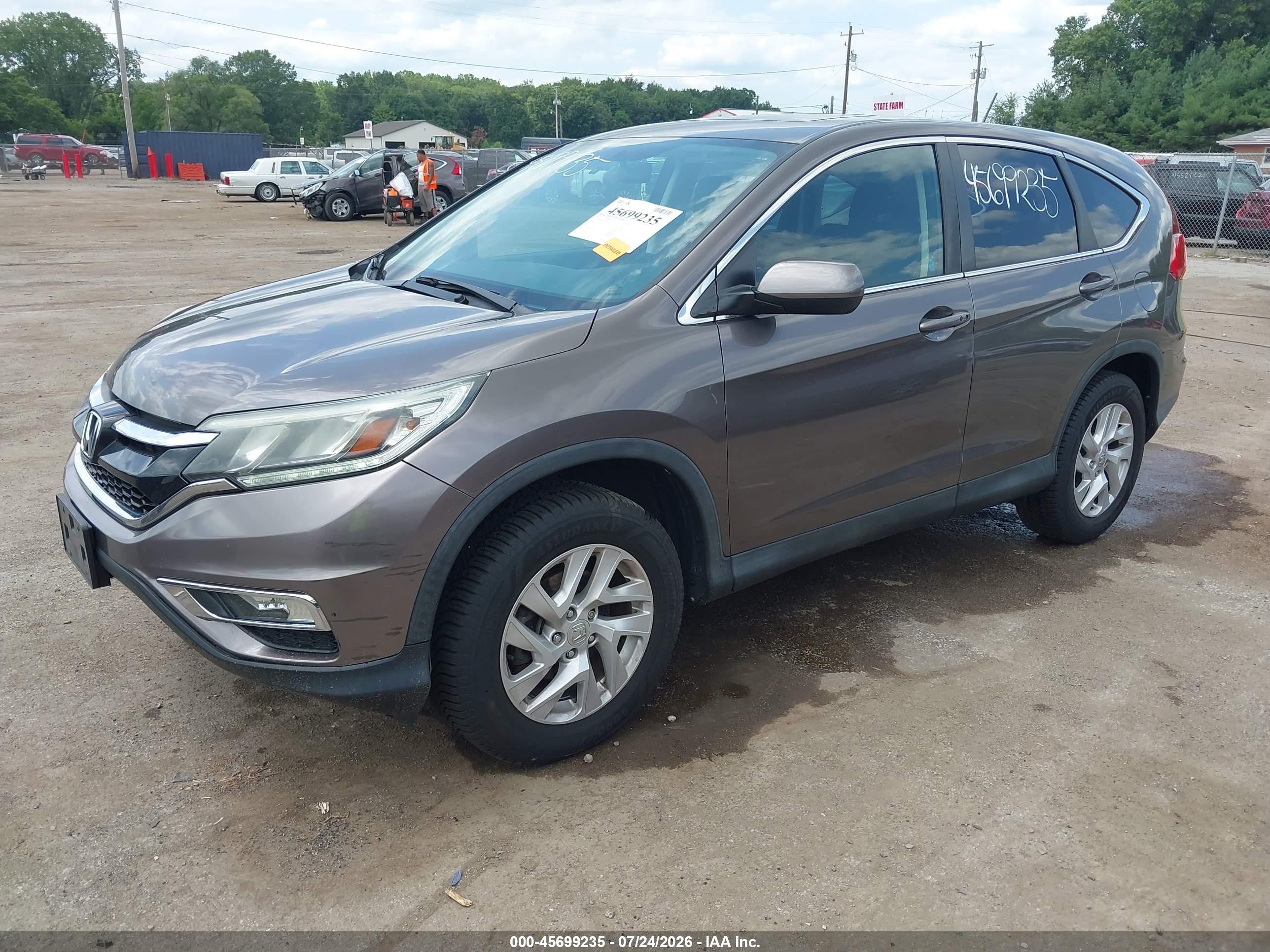 2015 Honda Cr-v Ex Gray vin: 2HKRM4H58FH666568