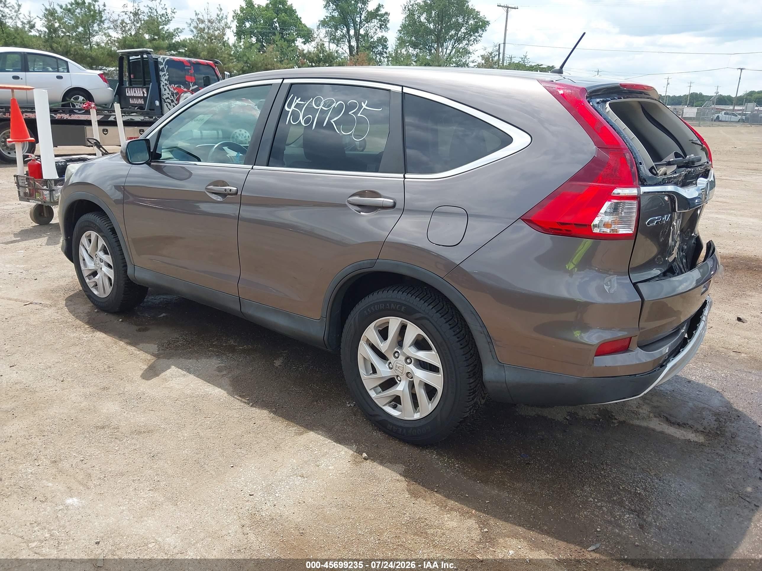 2015 Honda Cr-v Ex Gray vin: 2HKRM4H58FH666568