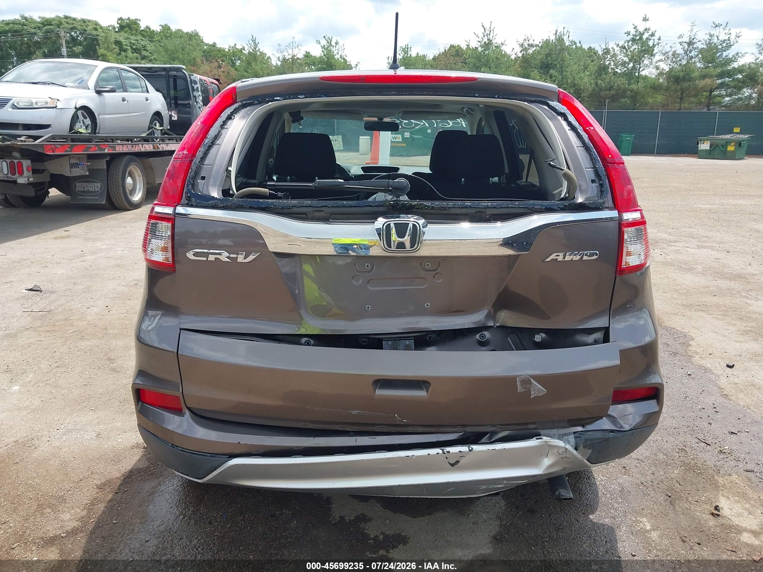 2015 Honda Cr-v Ex Gray vin: 2HKRM4H58FH666568