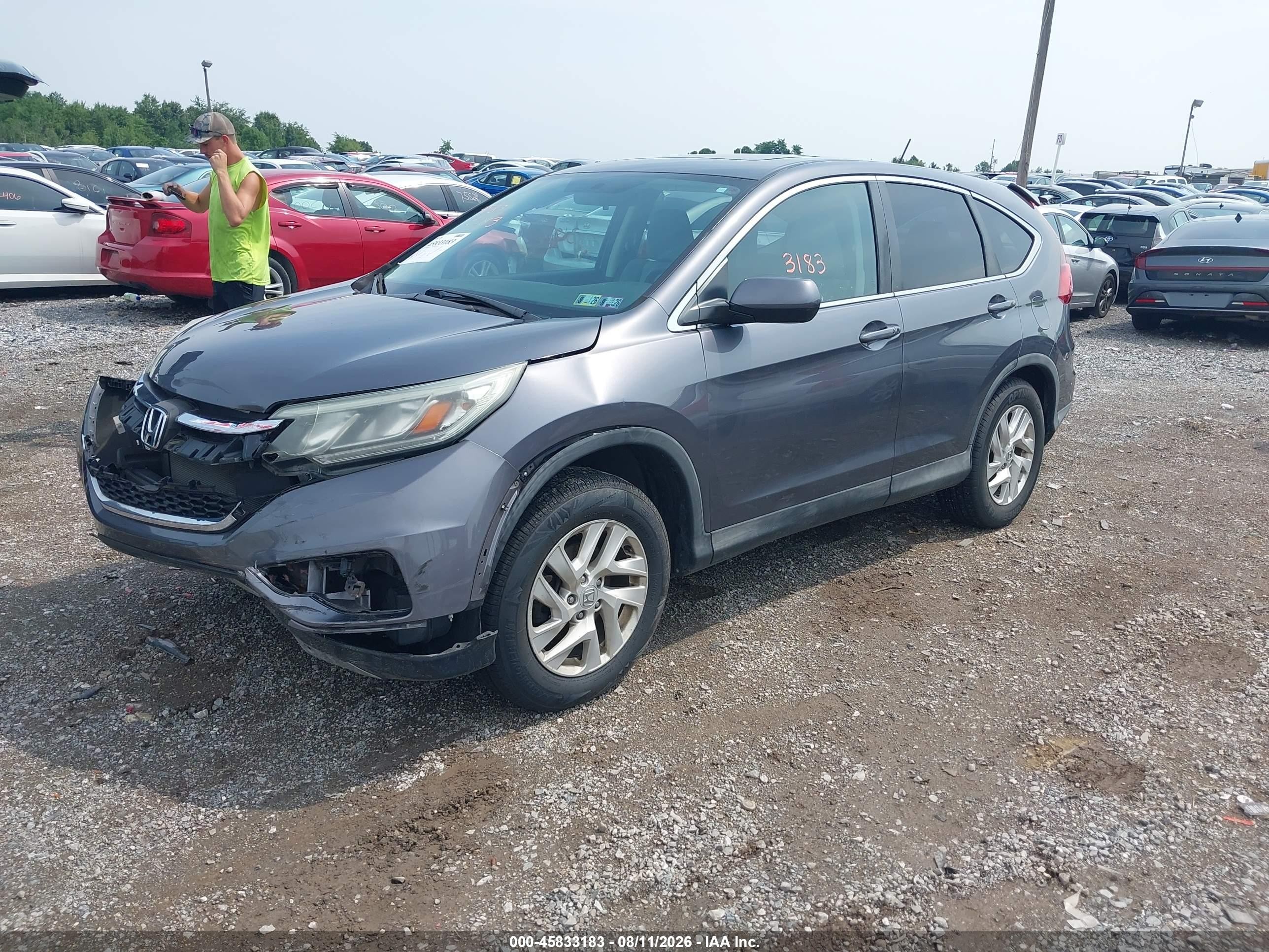 2015 Honda Cr-v Ex Gray vin: 2HKRM4H58FH692975