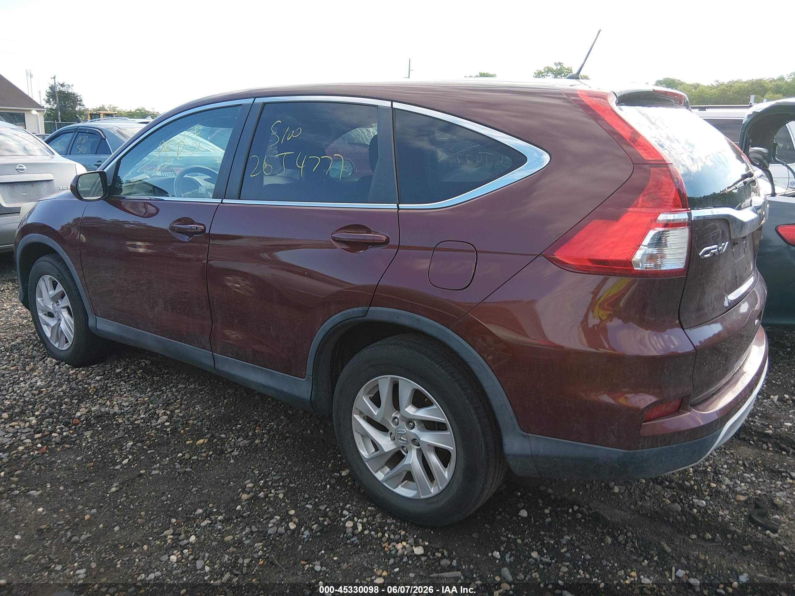 2015 Honda Cr-v Ex Burgundy vin: 2HKRM4H58FH706731