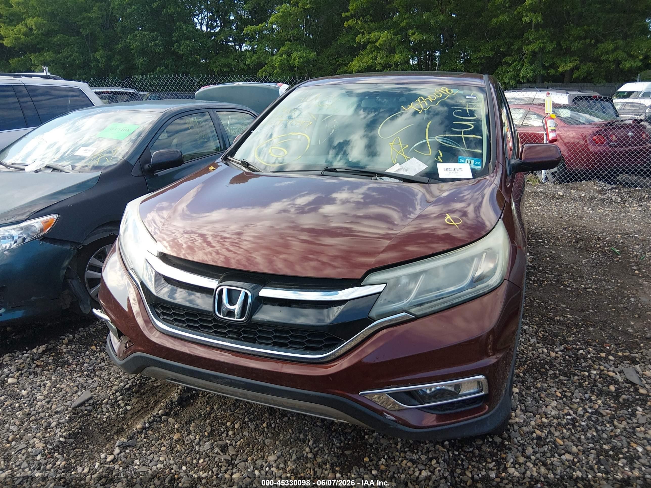 2015 Honda Cr-v Ex Burgundy vin: 2HKRM4H58FH706731