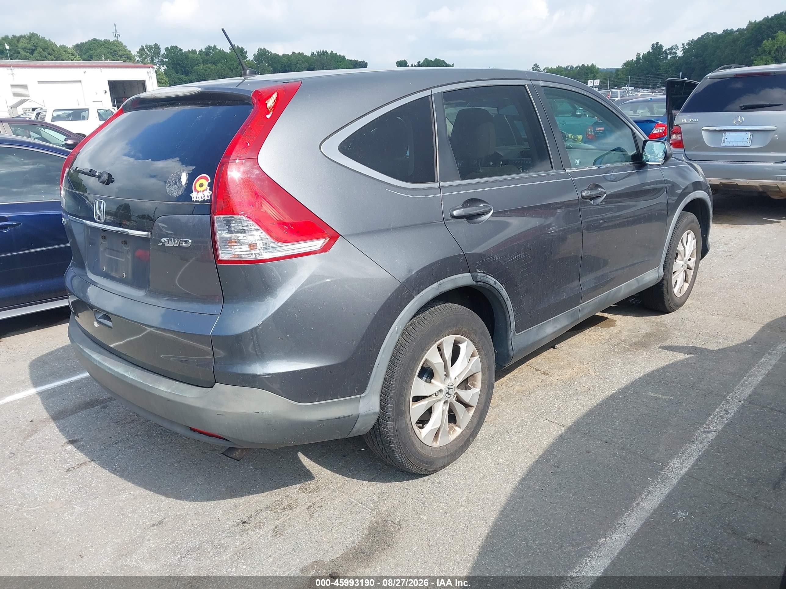 2012 Honda Cr-v Ex Серый vin: 2HKRM4H59CH620310