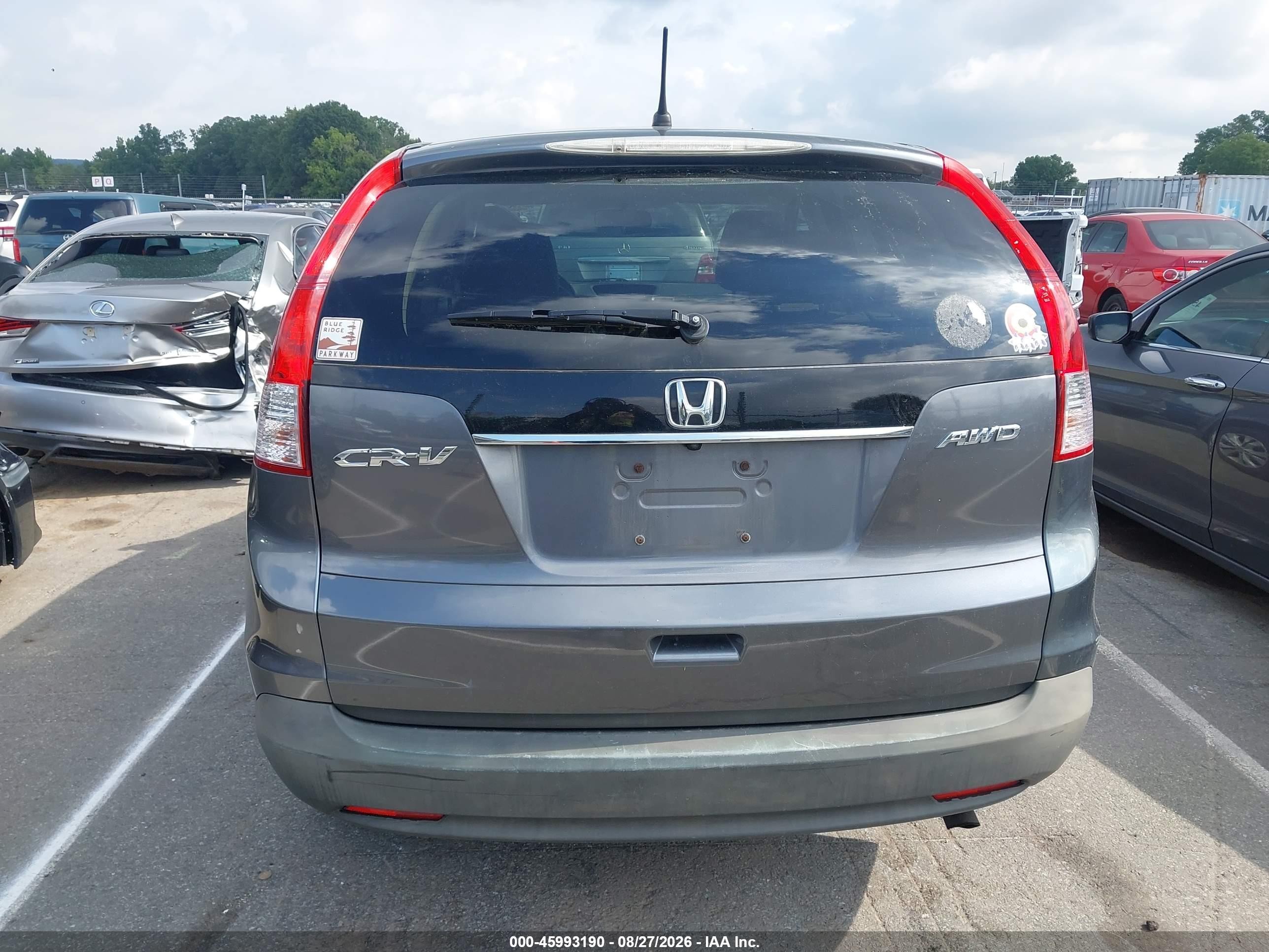 2012 Honda Cr-v Ex Серый vin: 2HKRM4H59CH620310