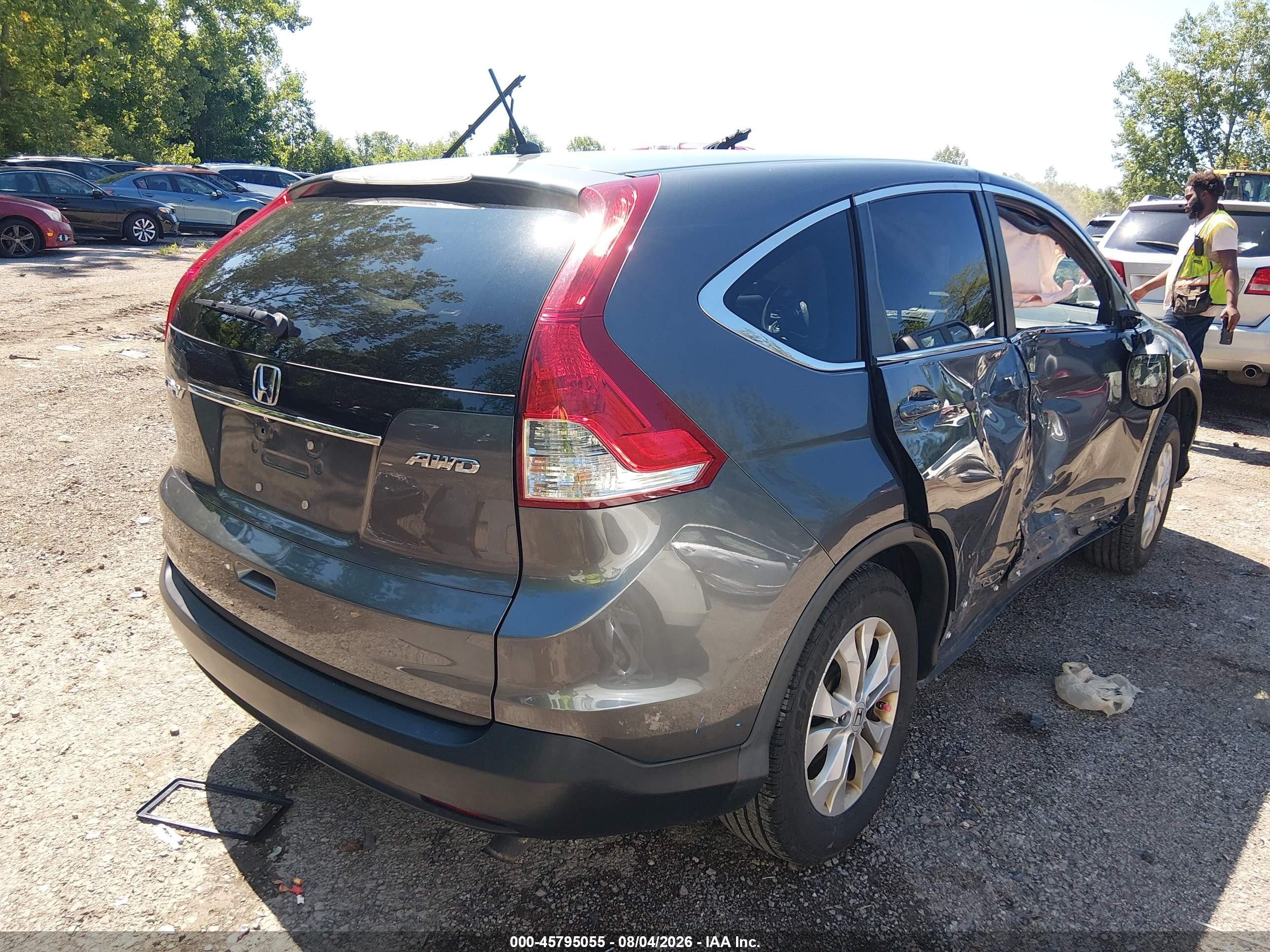 2013 Honda Cr-v Ex Gray vin: 2HKRM4H59DH674126