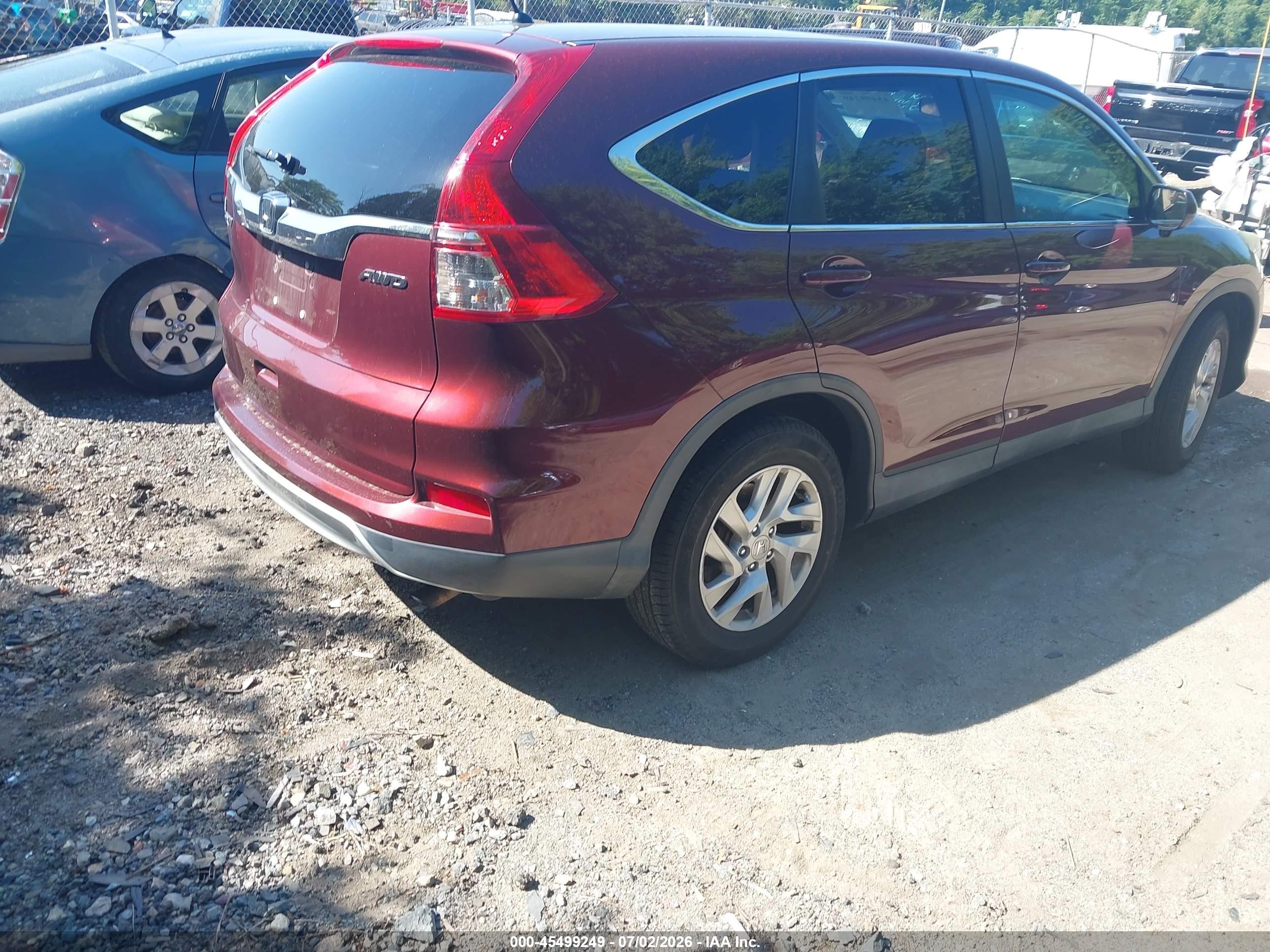 2015 Honda Cr-v Ex Burgundy vin: 2HKRM4H59FH613684