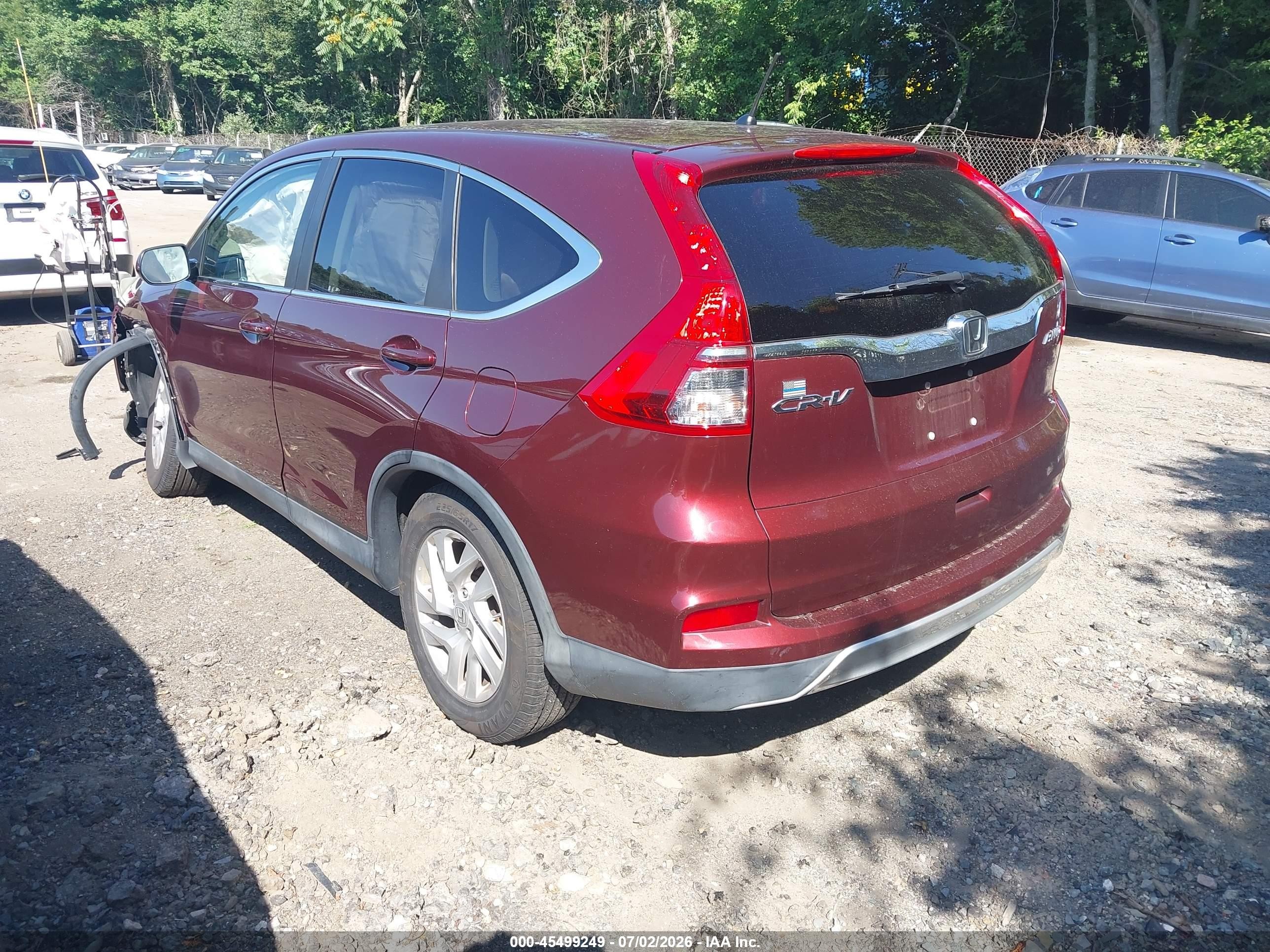 2015 Honda Cr-v Ex Burgundy vin: 2HKRM4H59FH613684