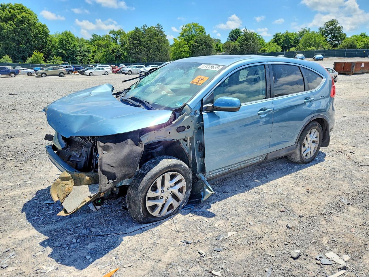 2015 Honda Cr-v Ex Blue vin: 2HKRM4H59FH700632