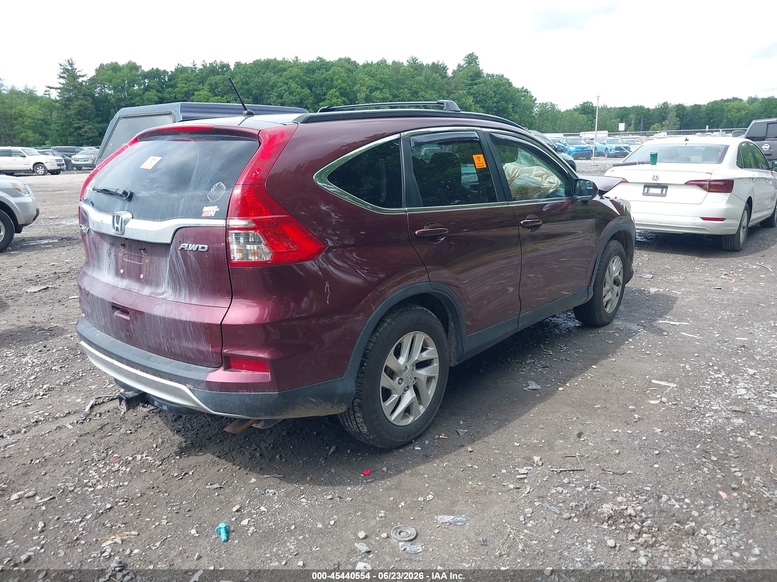 2015 Honda Cr-v Ex Burgundy vin: 2HKRM4H59FH708083