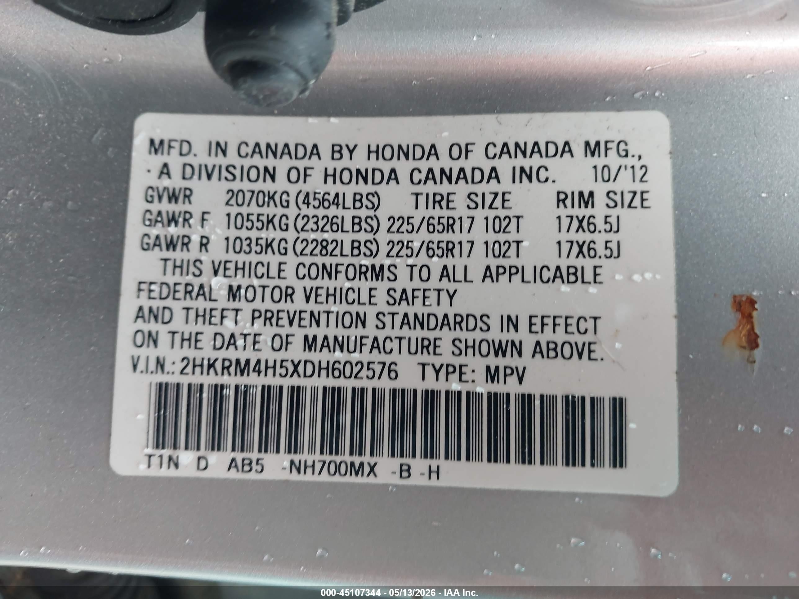2013 Honda Cr-v Ex Silver vin: 2HKRM4H5XDH602576
