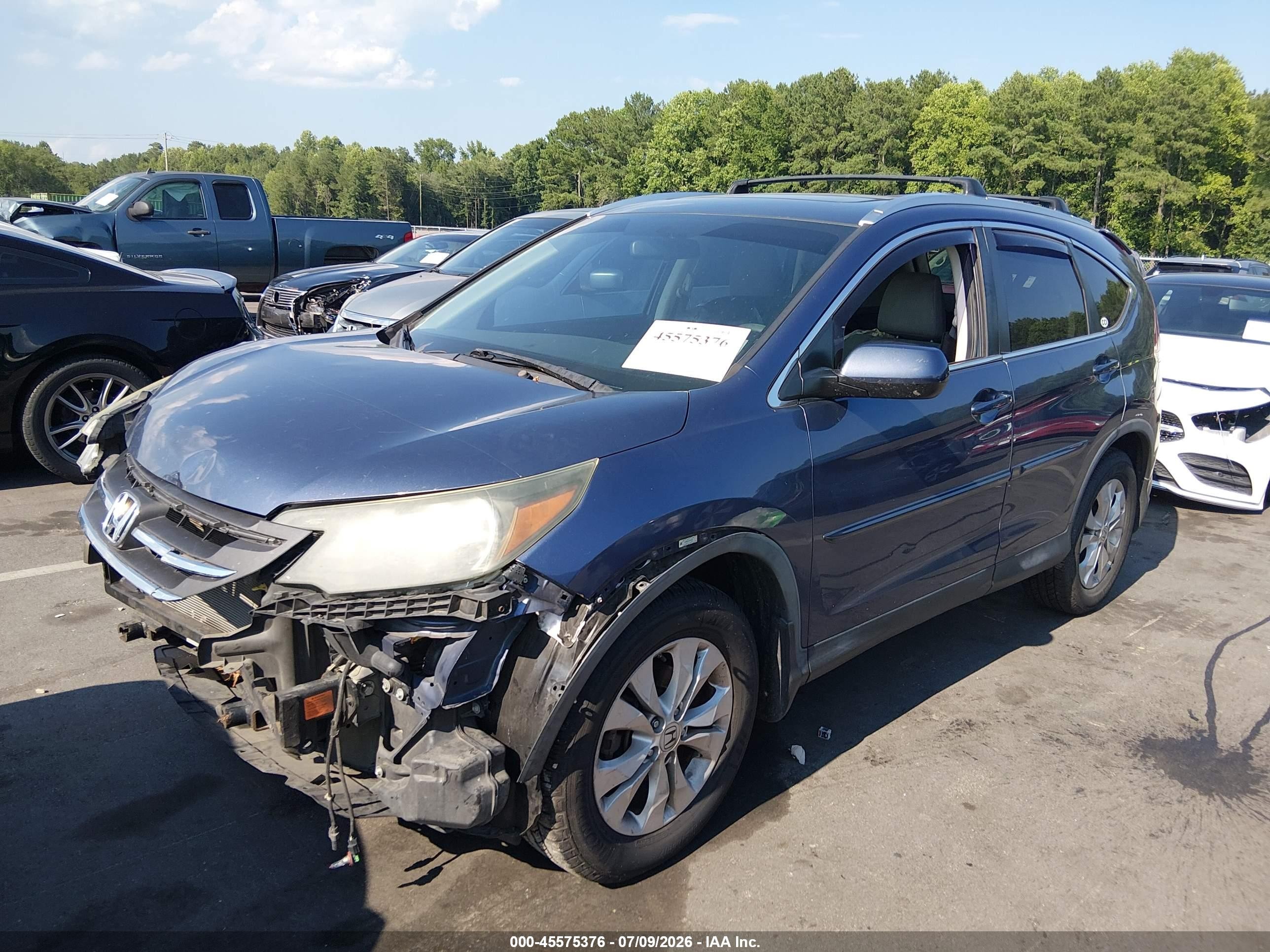 2013 Honda Cr-v Ex Light Blue vin: 2HKRM4H5XDH615490