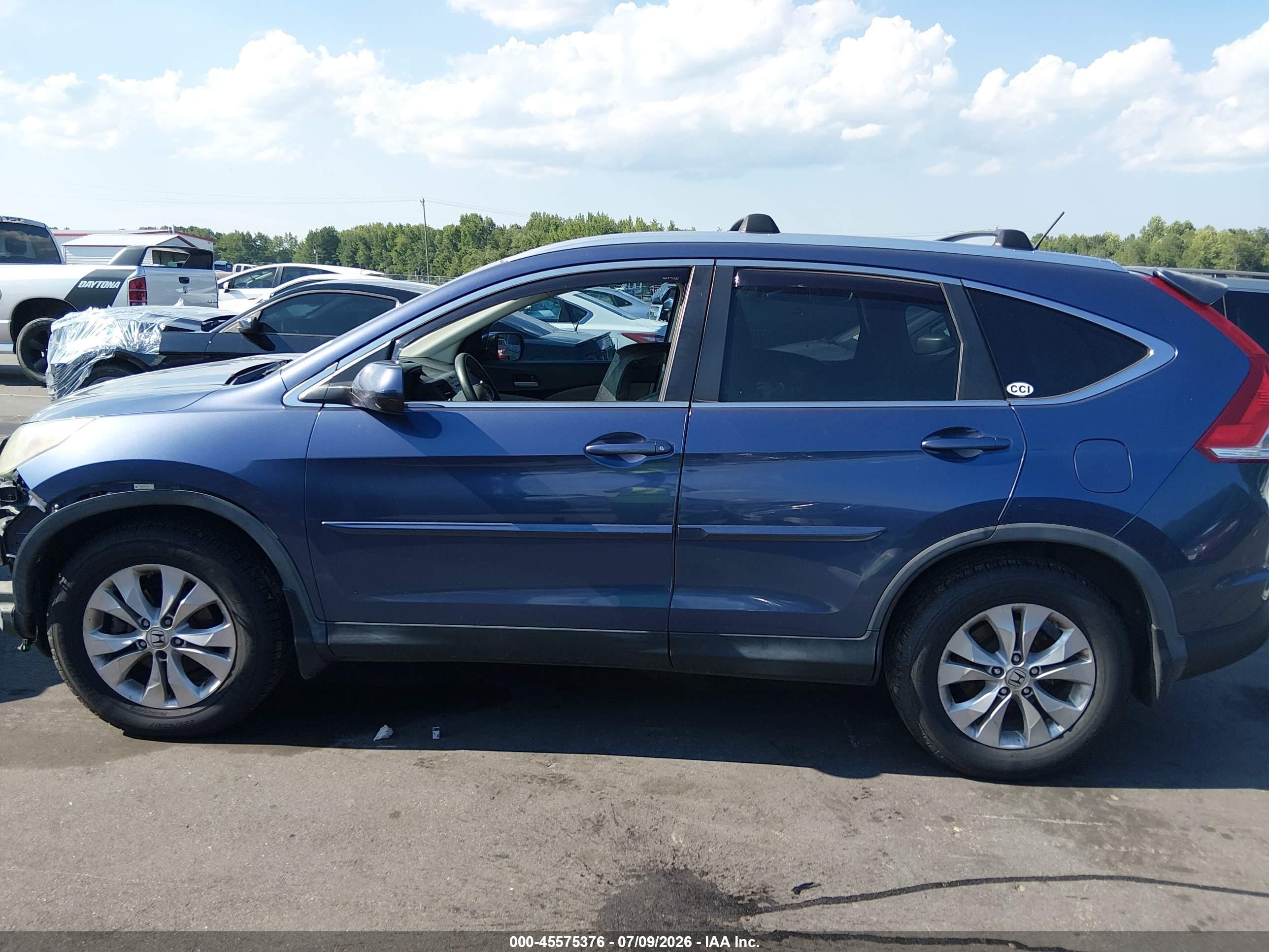 2013 Honda Cr-v Ex Light Blue vin: 2HKRM4H5XDH615490