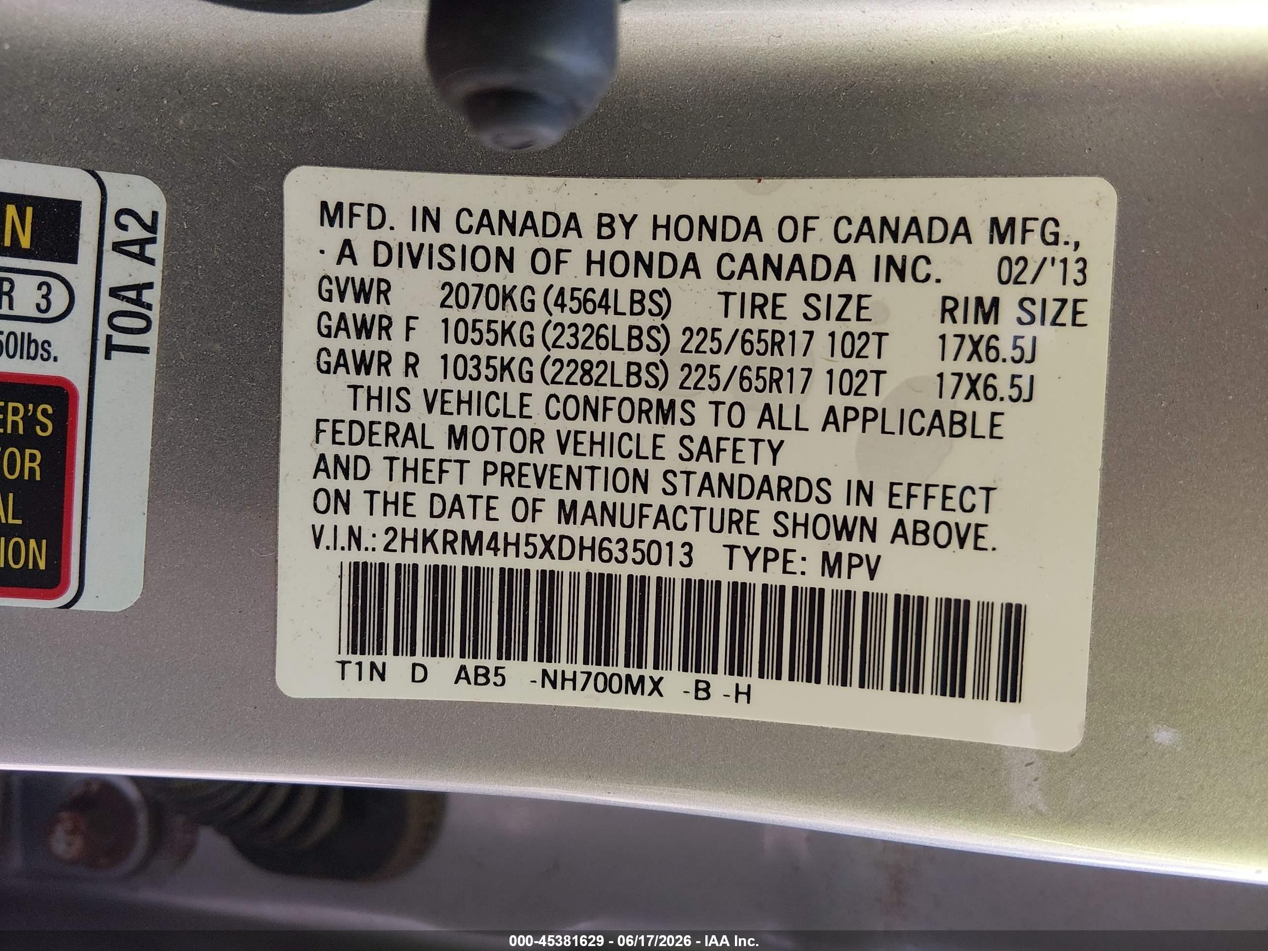 2013 Honda Cr-v Ex Silver vin: 2HKRM4H5XDH635013
