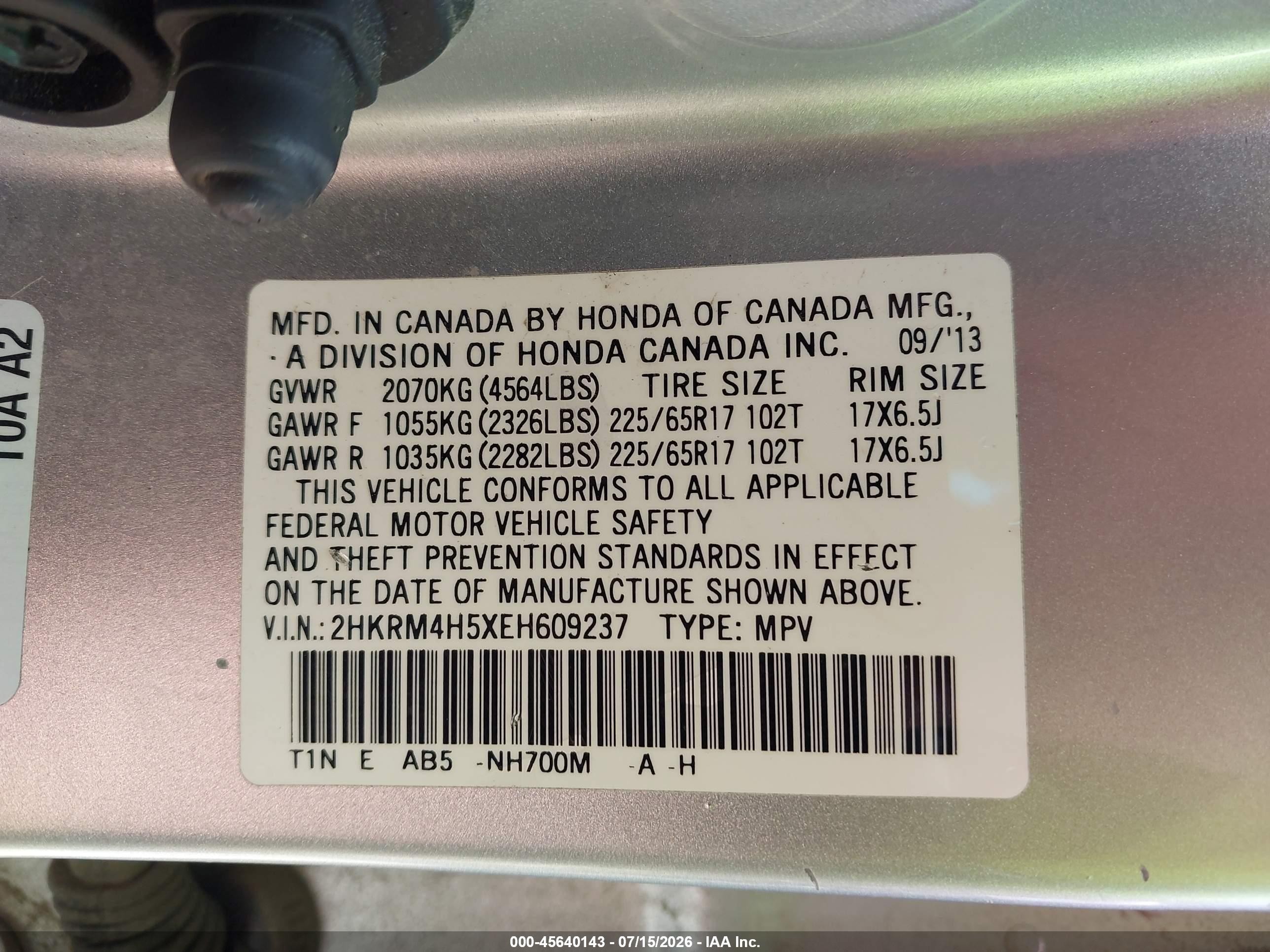 2014 Honda Cr-v Ex Silver vin: 2HKRM4H5XEH609237