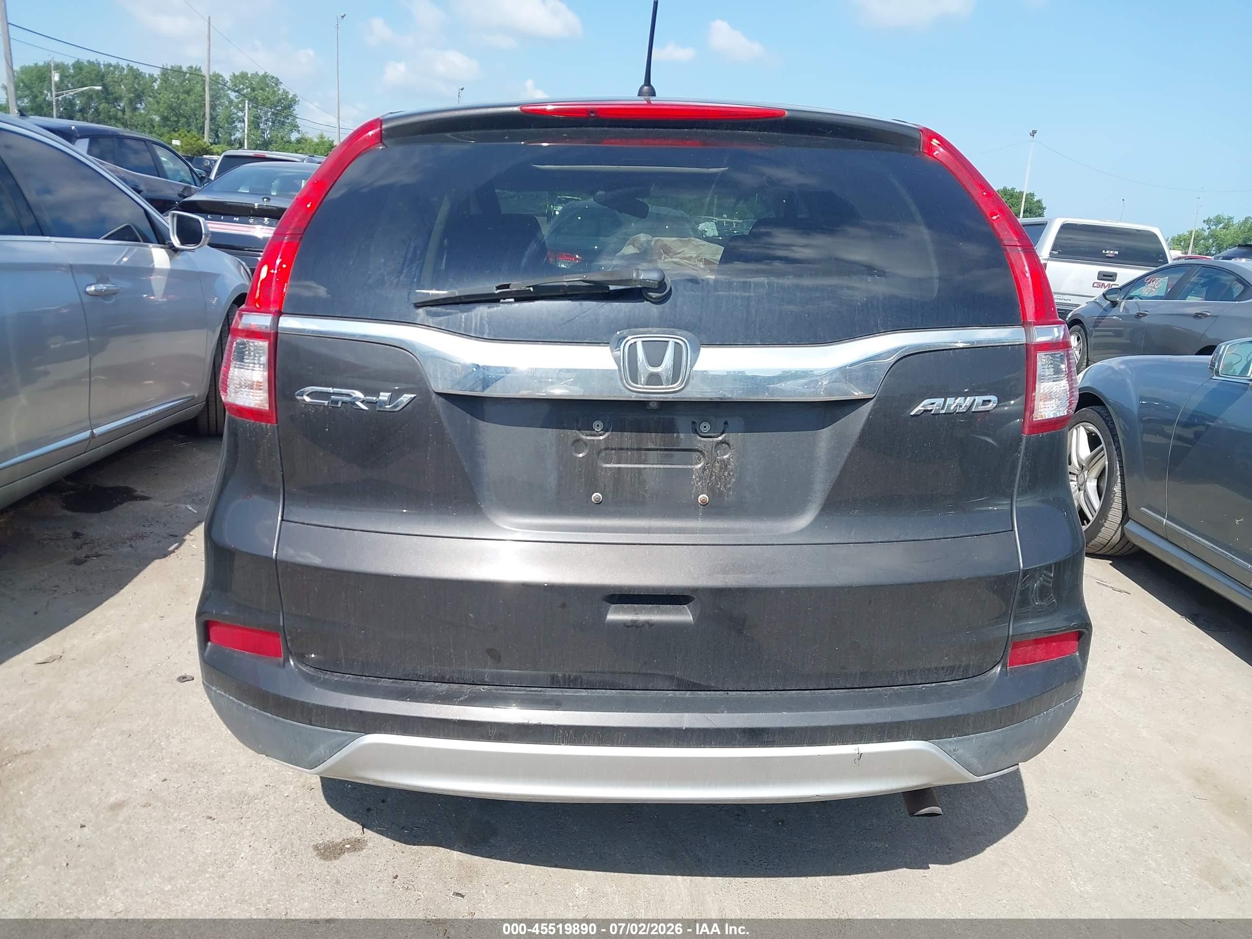 2015 Honda Cr-v Ex Gray vin: 2HKRM4H5XFH696672