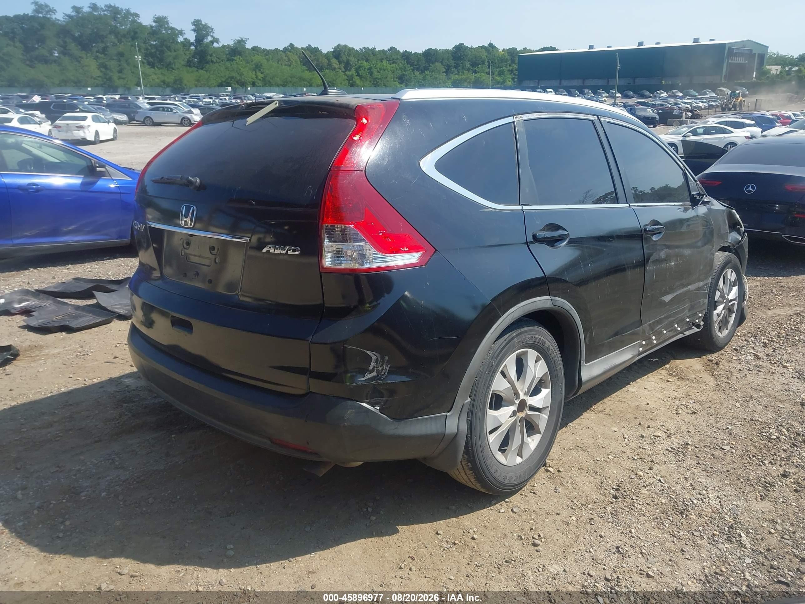 2012 Honda Cr-v Ex-l Black vin: 2HKRM4H70CH604224