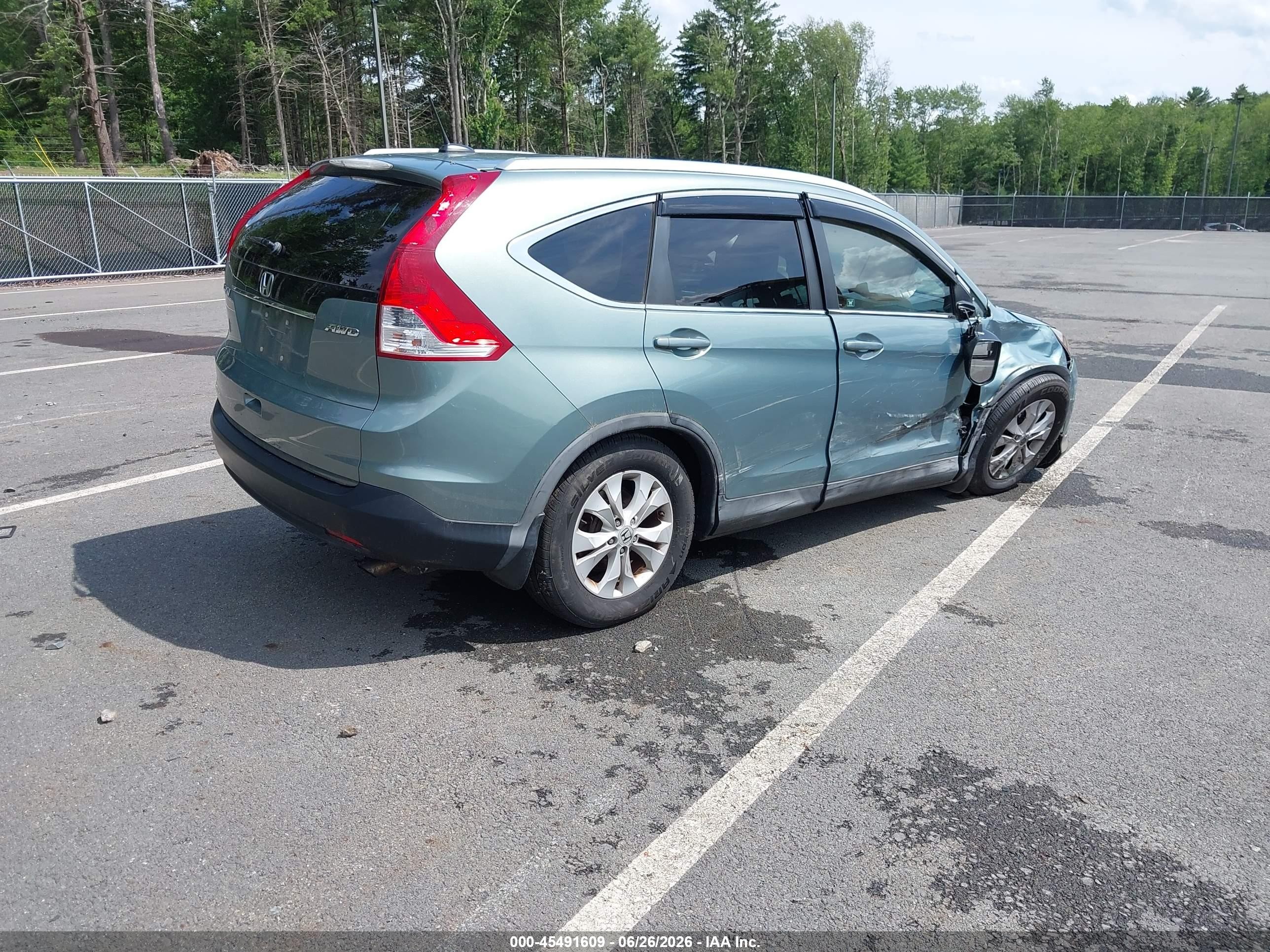 2012 Honda Cr-v Ex-l Green vin: 2HKRM4H70CH612338