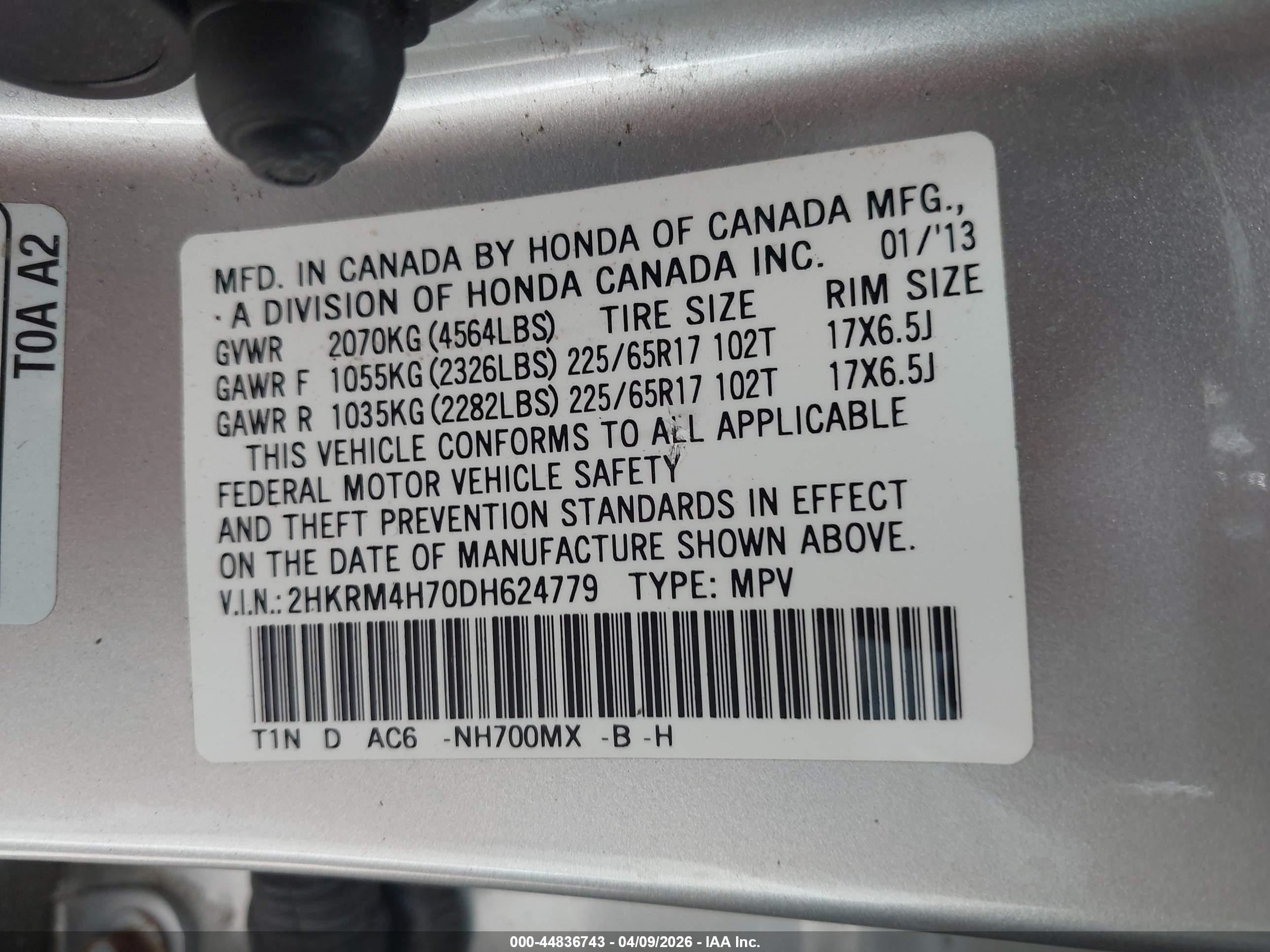 2013 Honda Cr-v Ex-l Silver vin: 2HKRM4H70DH624779