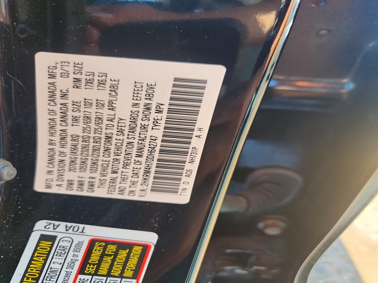 2013 Honda Cr-v Exl Черный vin: 2HKRM4H70DH642747