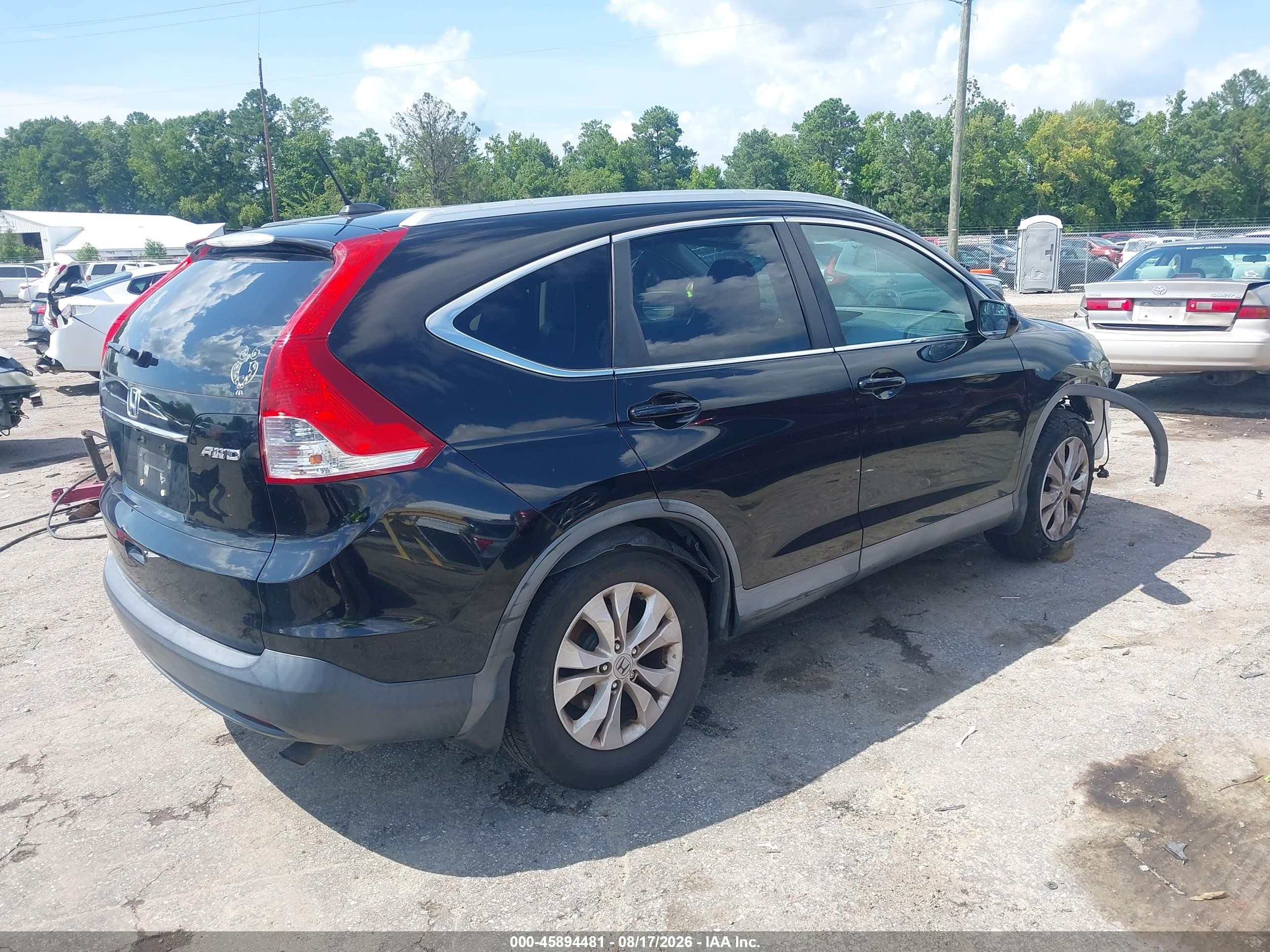 2013 Honda Cr-v Ex-l Black vin: 2HKRM4H70DH669673
