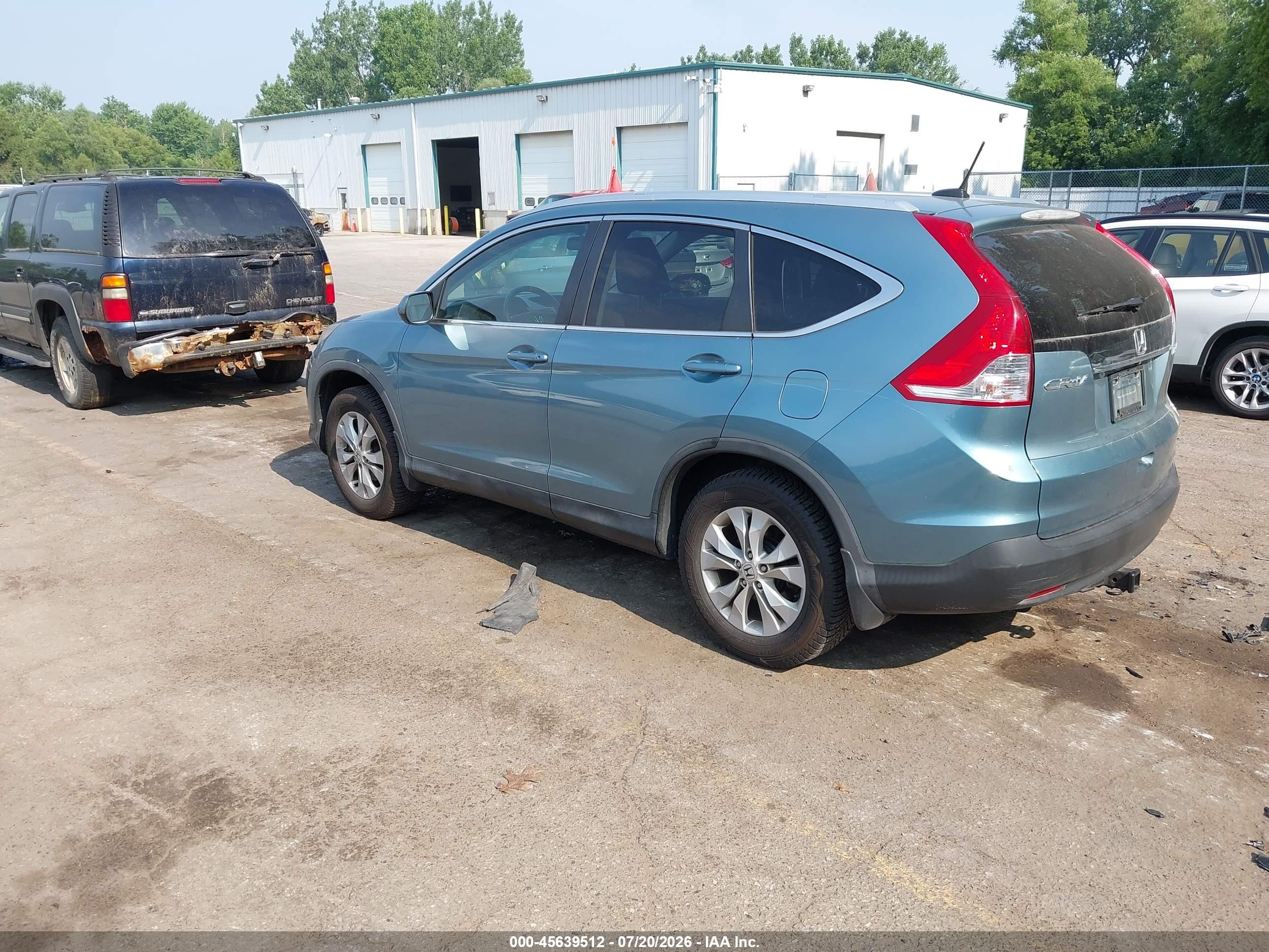 2014 Honda Cr-v Ex-l Light Blue vin: 2HKRM4H70EH611838